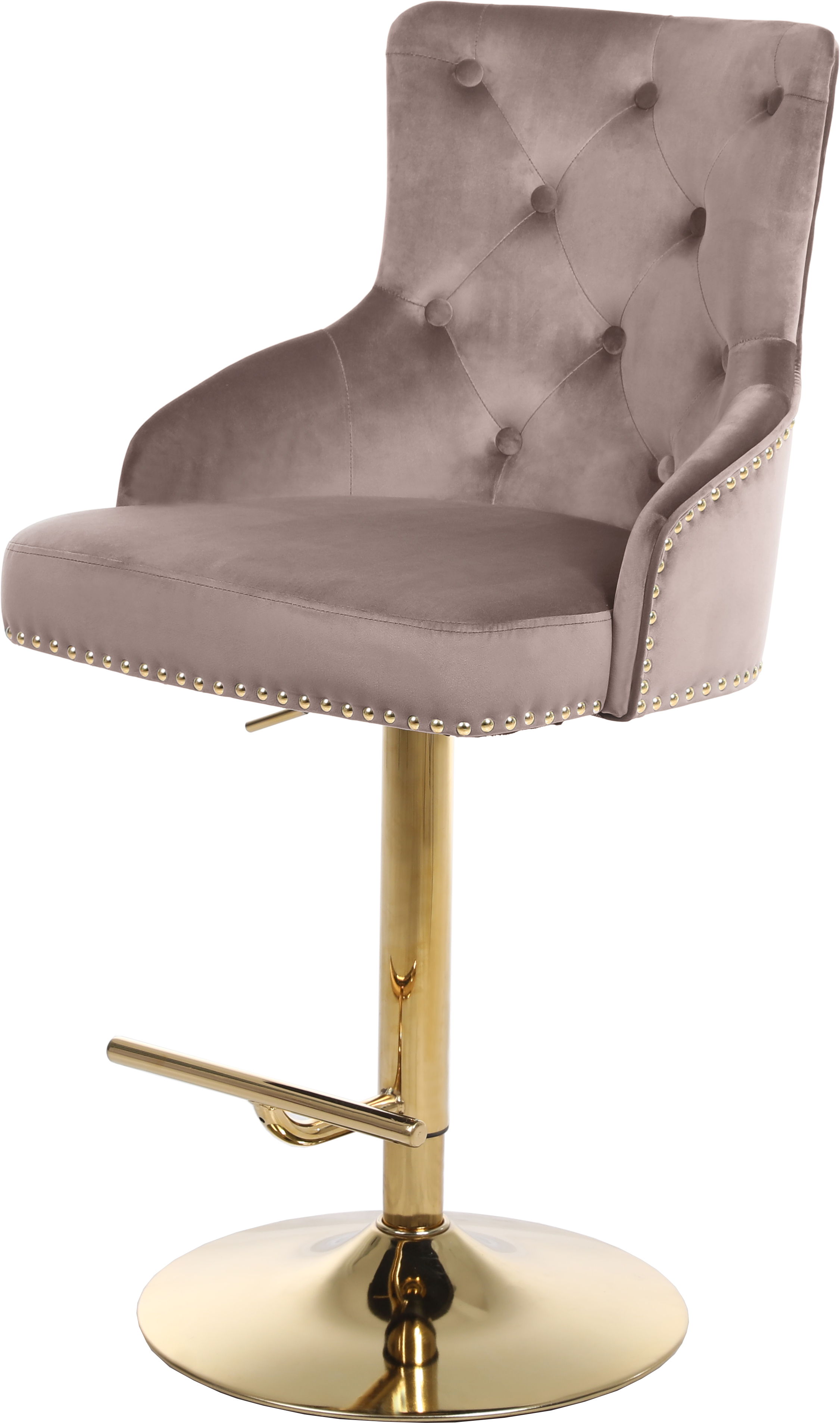 Claude - Adjustable Stool Gold Swivel - Pink