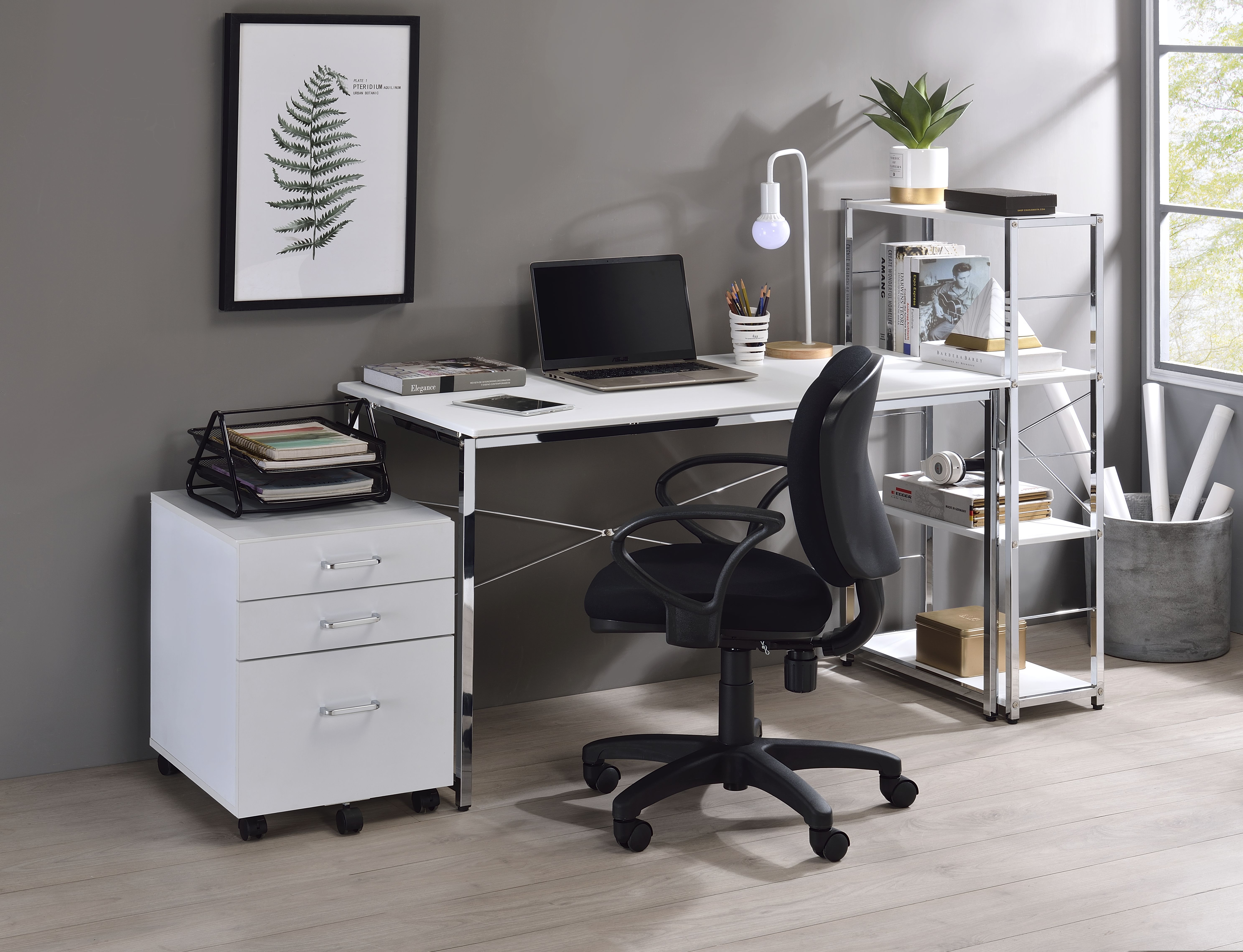 Tennos - Bookshelf - White & Chrome, white, view 3