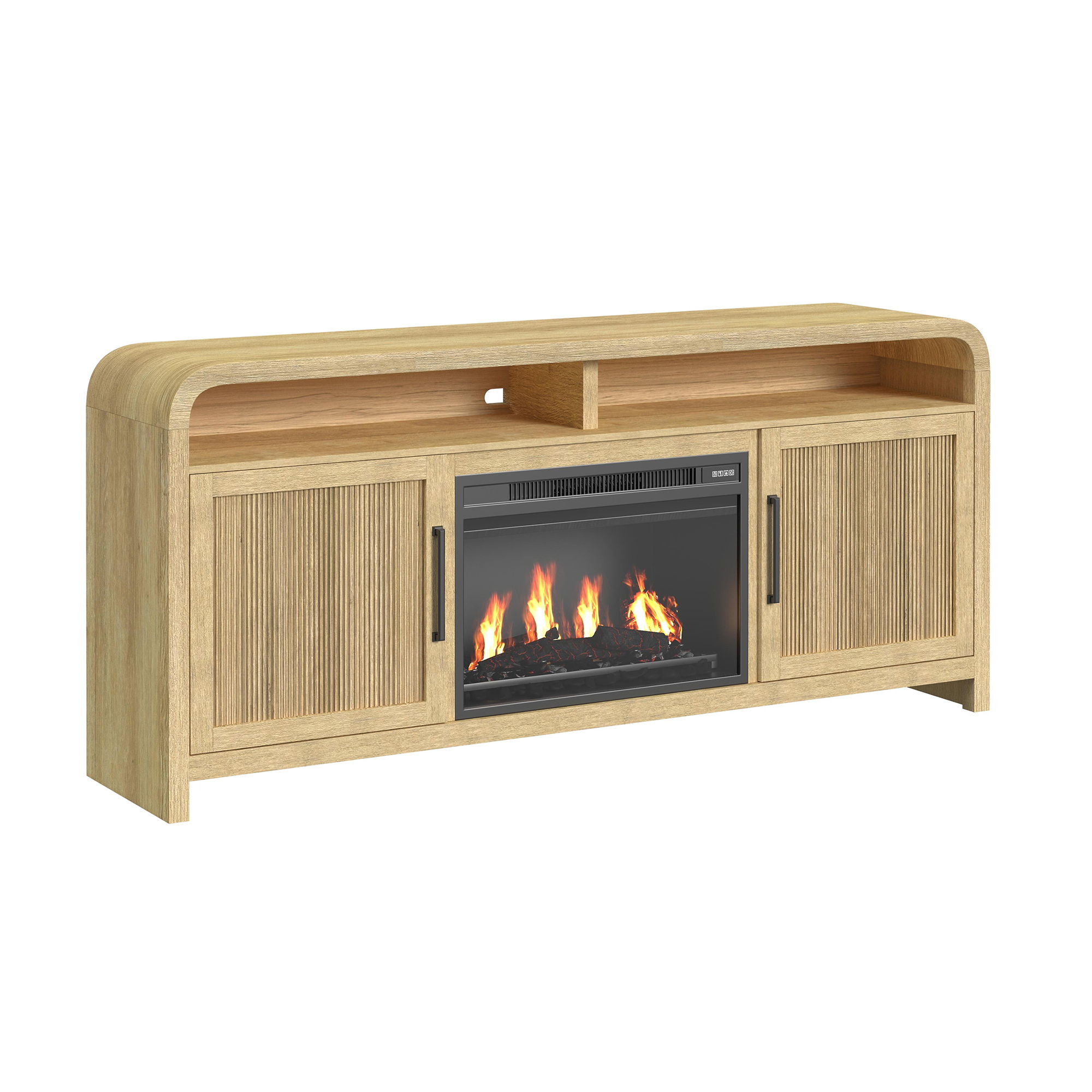 Ridgemont - 70" TV Console With 23" Fireplace Insert - Natural