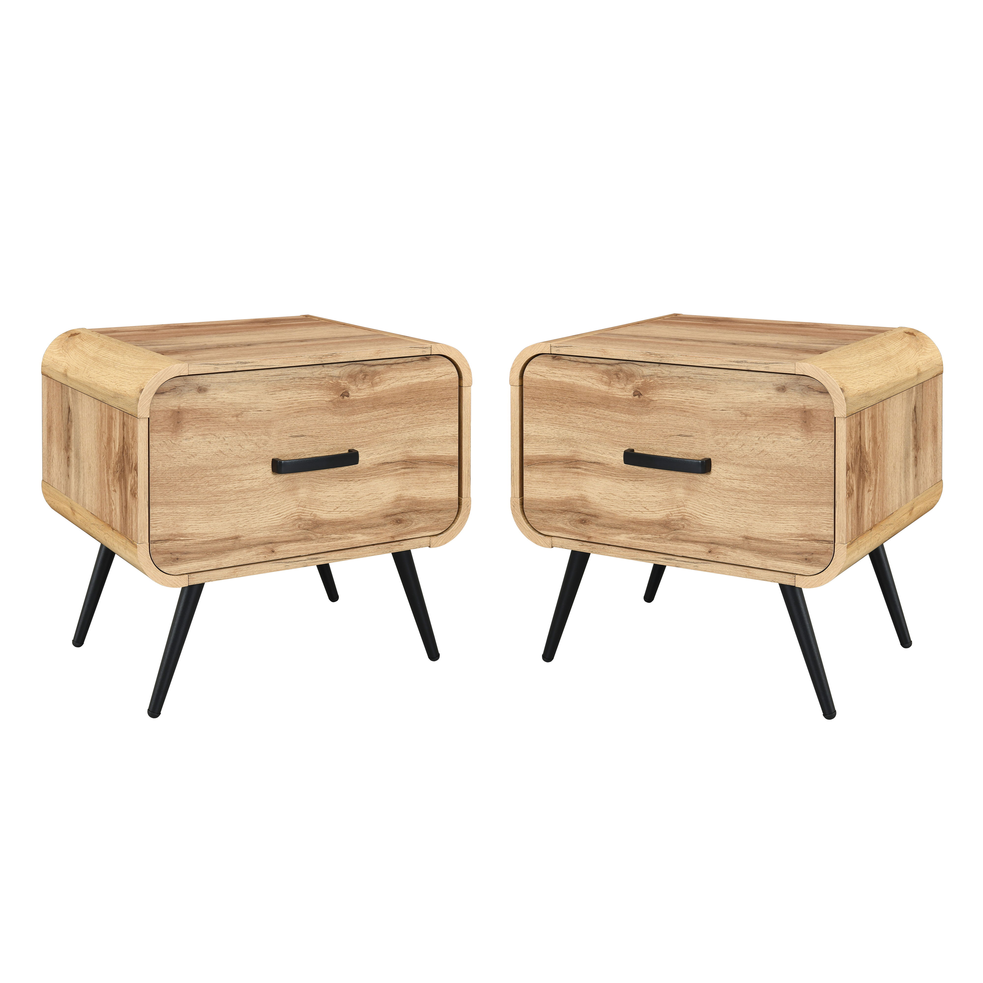 Rowan - One Drawer End Table / Bedside Table (Set of 2) - Natural