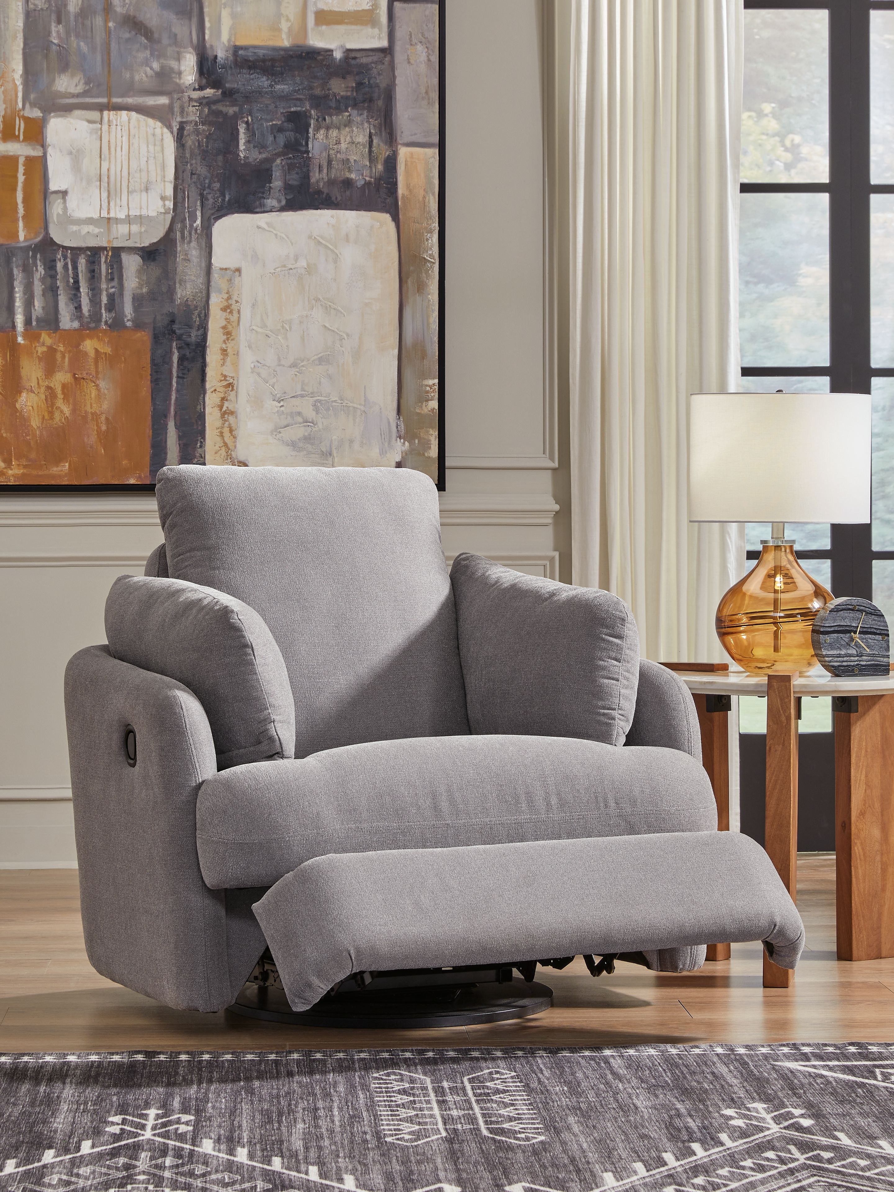 Ashley Furniture Modmax - Swivel Glider Recliner - Granite - Image 8