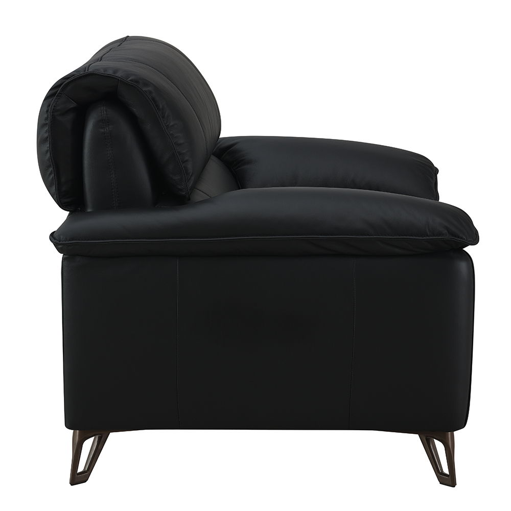 Eilene - Chair - Black Top Grain Leather, black, view 2