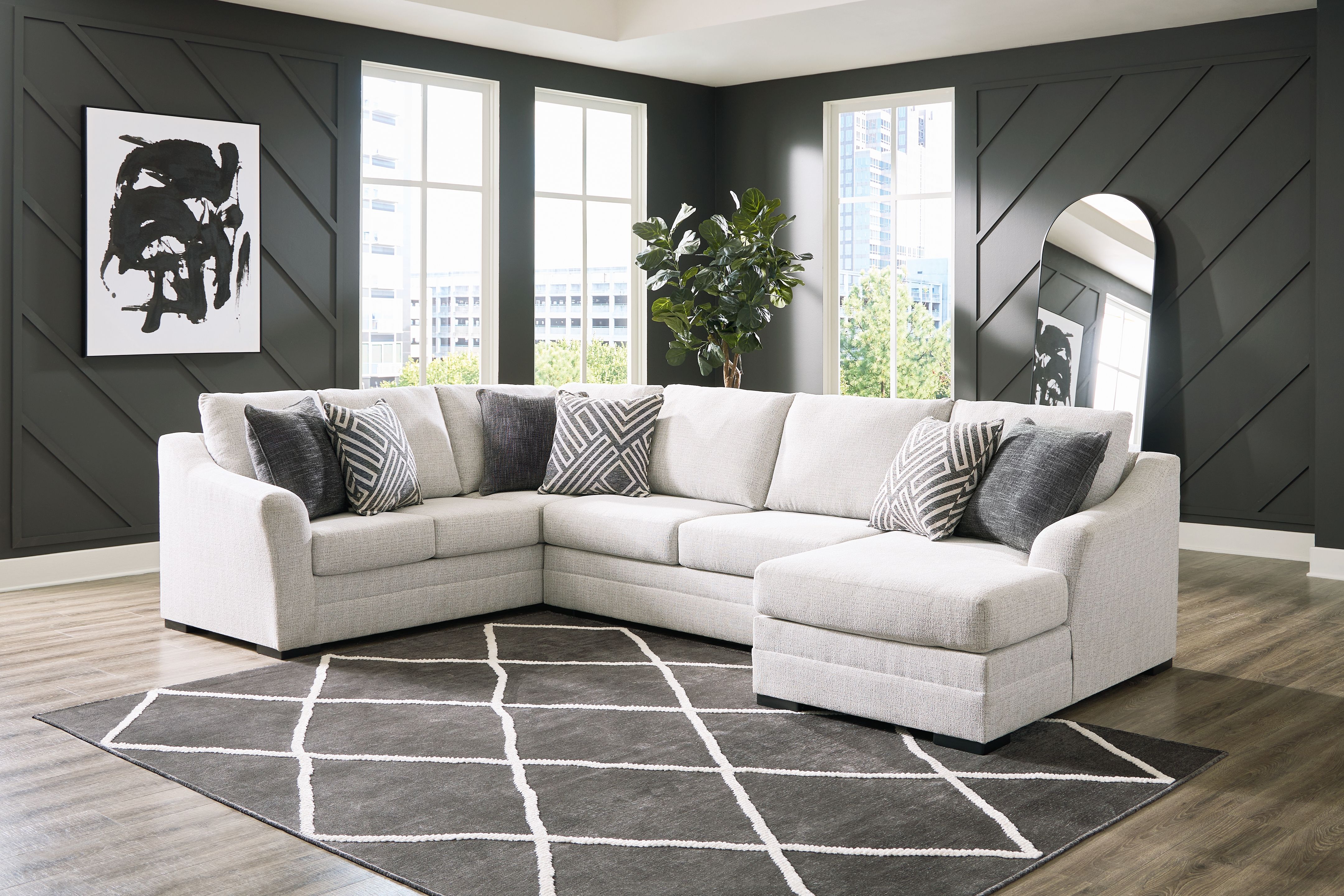 Ashley Furniture Koralynn - 3-Piece Sectional With Raf Corner Chaise - Stone - Image 5