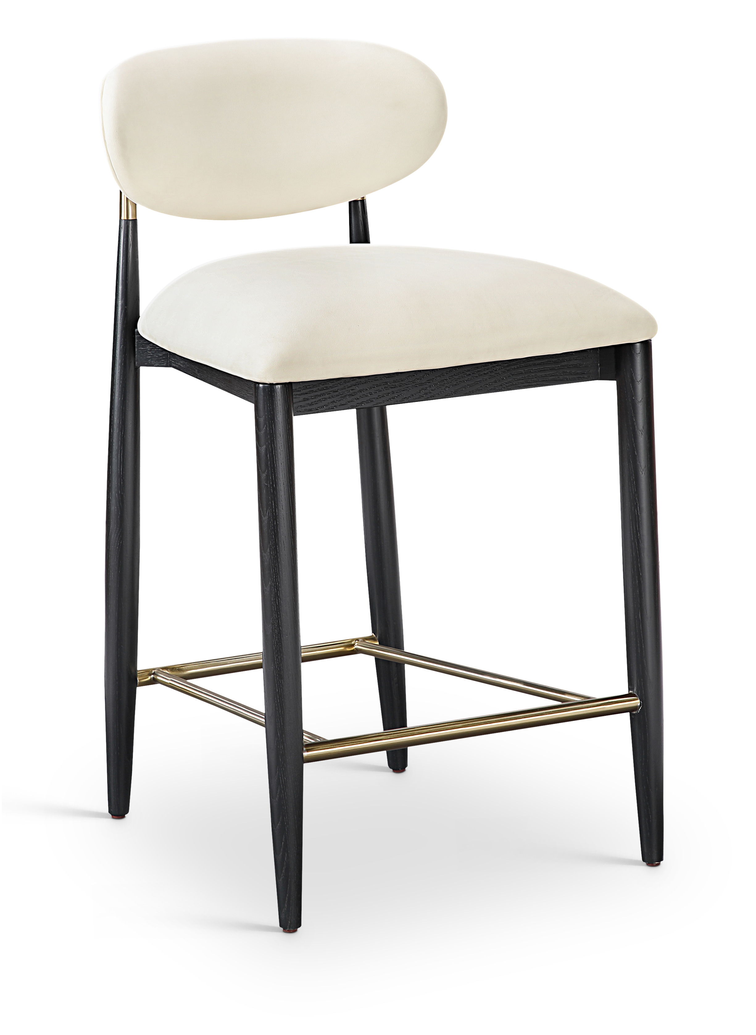 Riccio - Stool With Black Legs - Cream