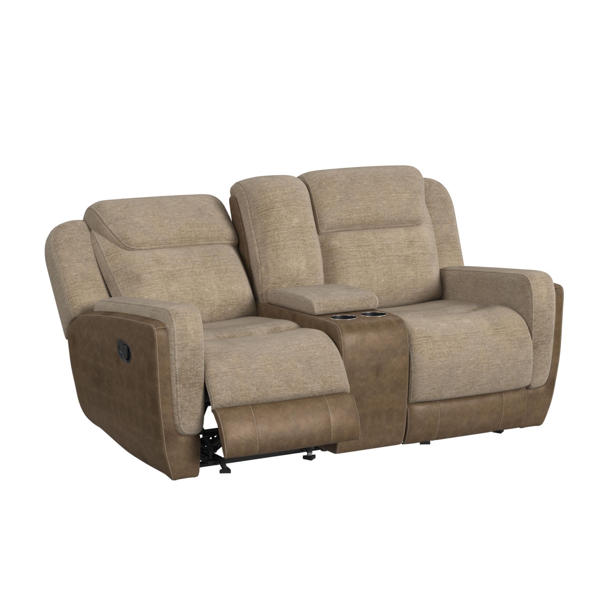 Hornet - Motion Glider Loveseat With Console - Rancho Beige