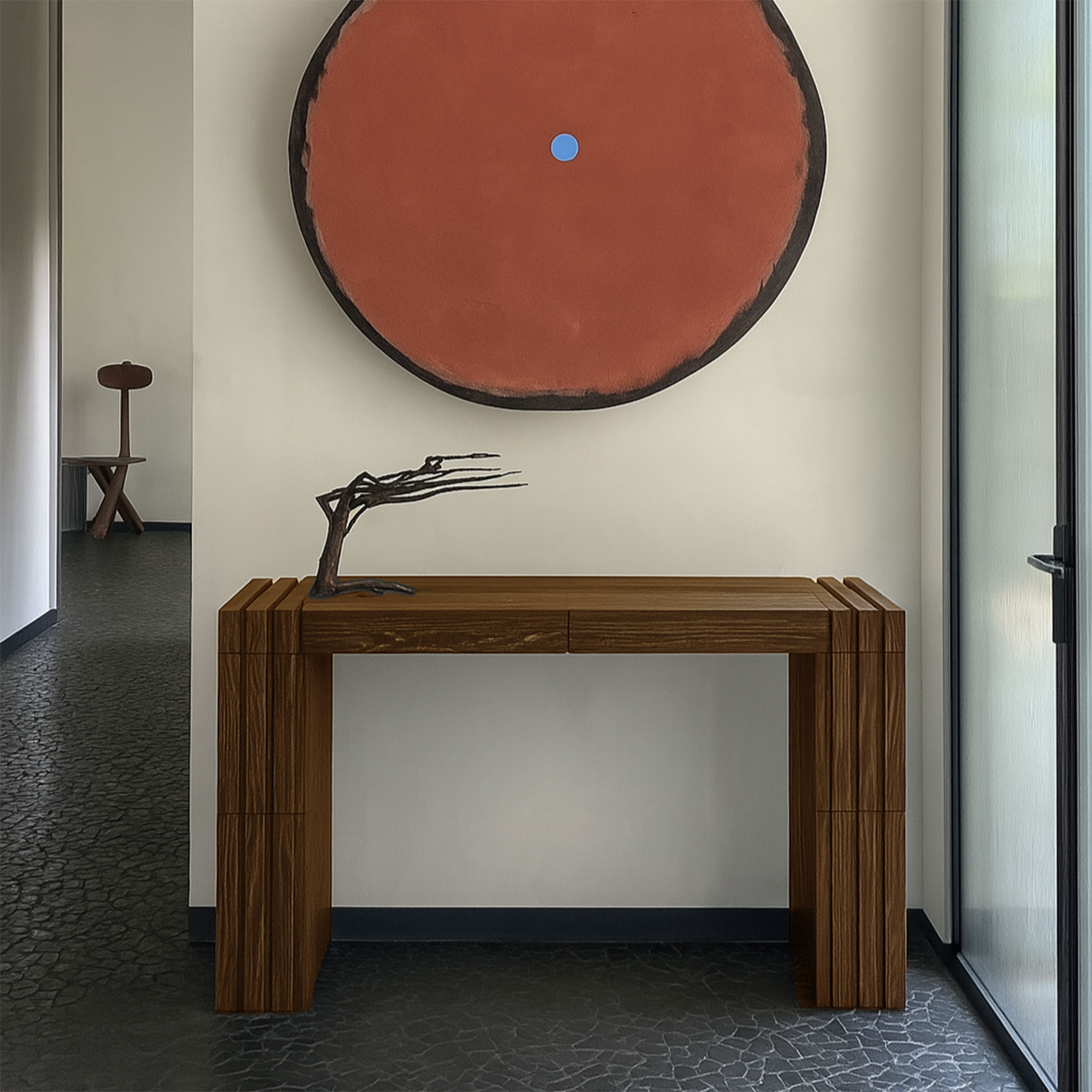 Stanton - Oak Veneer And Solid Wood Console Table - Brown