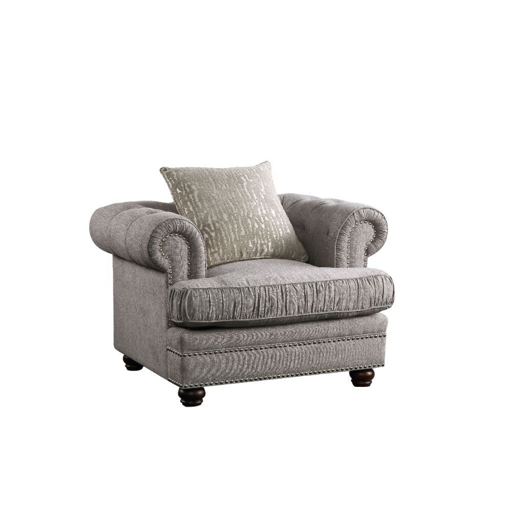 Gardenia - Chair - Gray Fabric, gray
