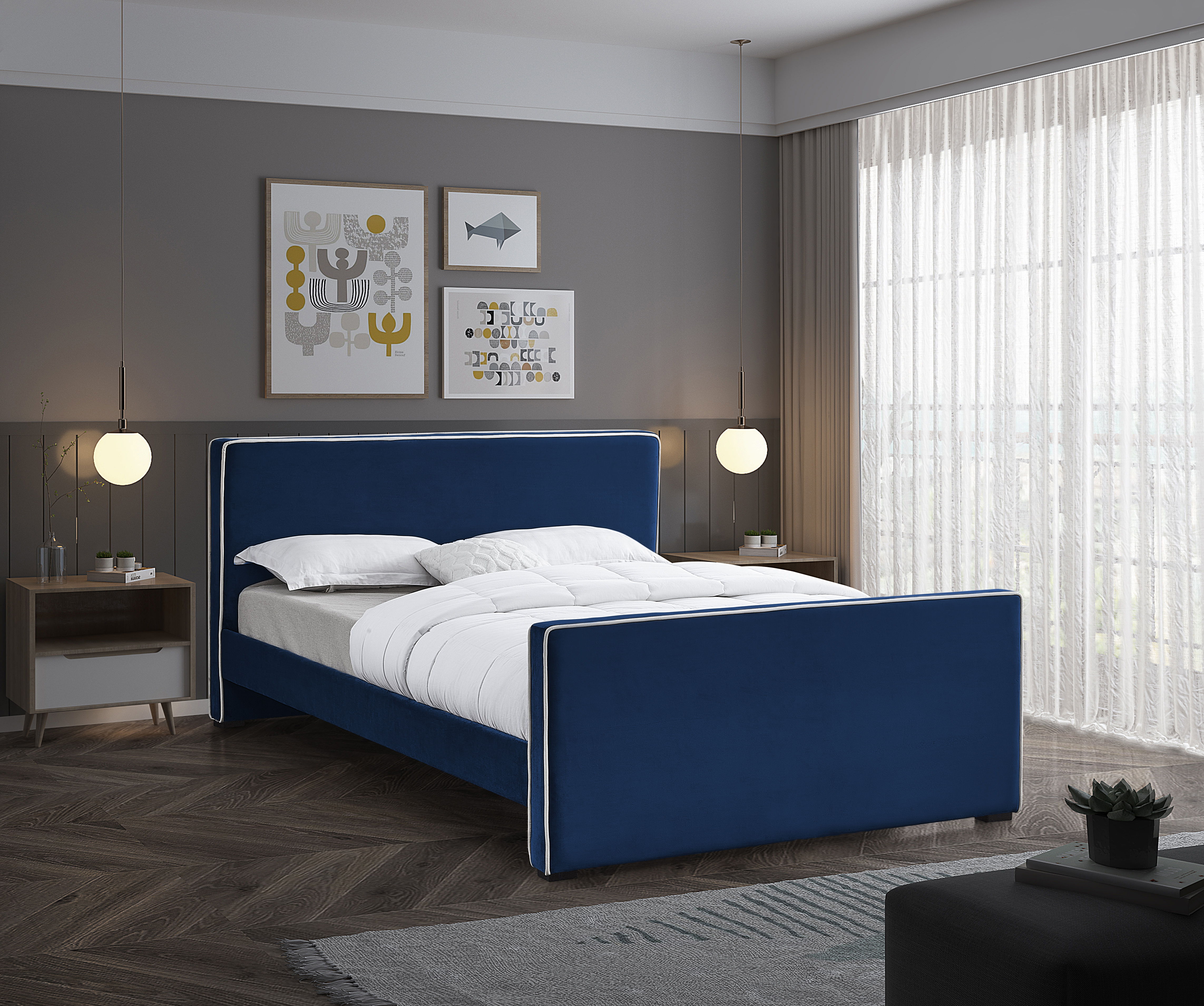 Dillard - King Bed - Navy