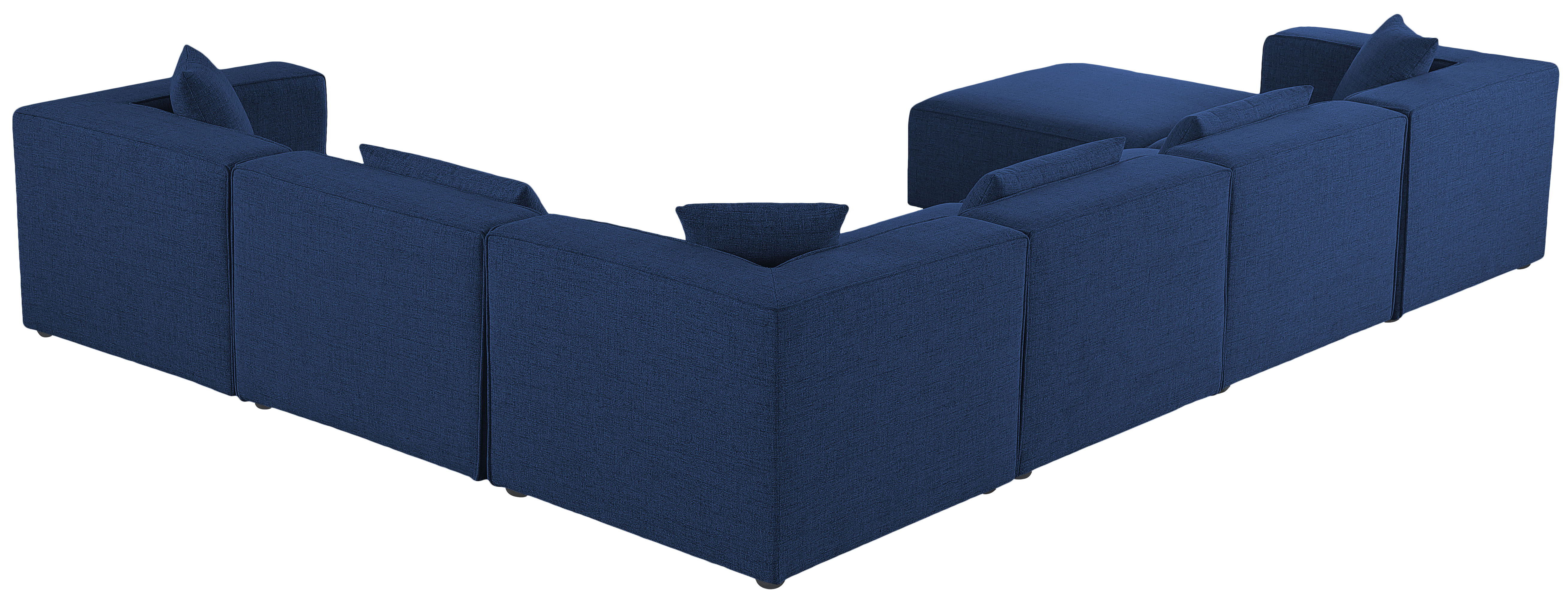 Cube - Linen 7 Piece Modular Sectional - Navy