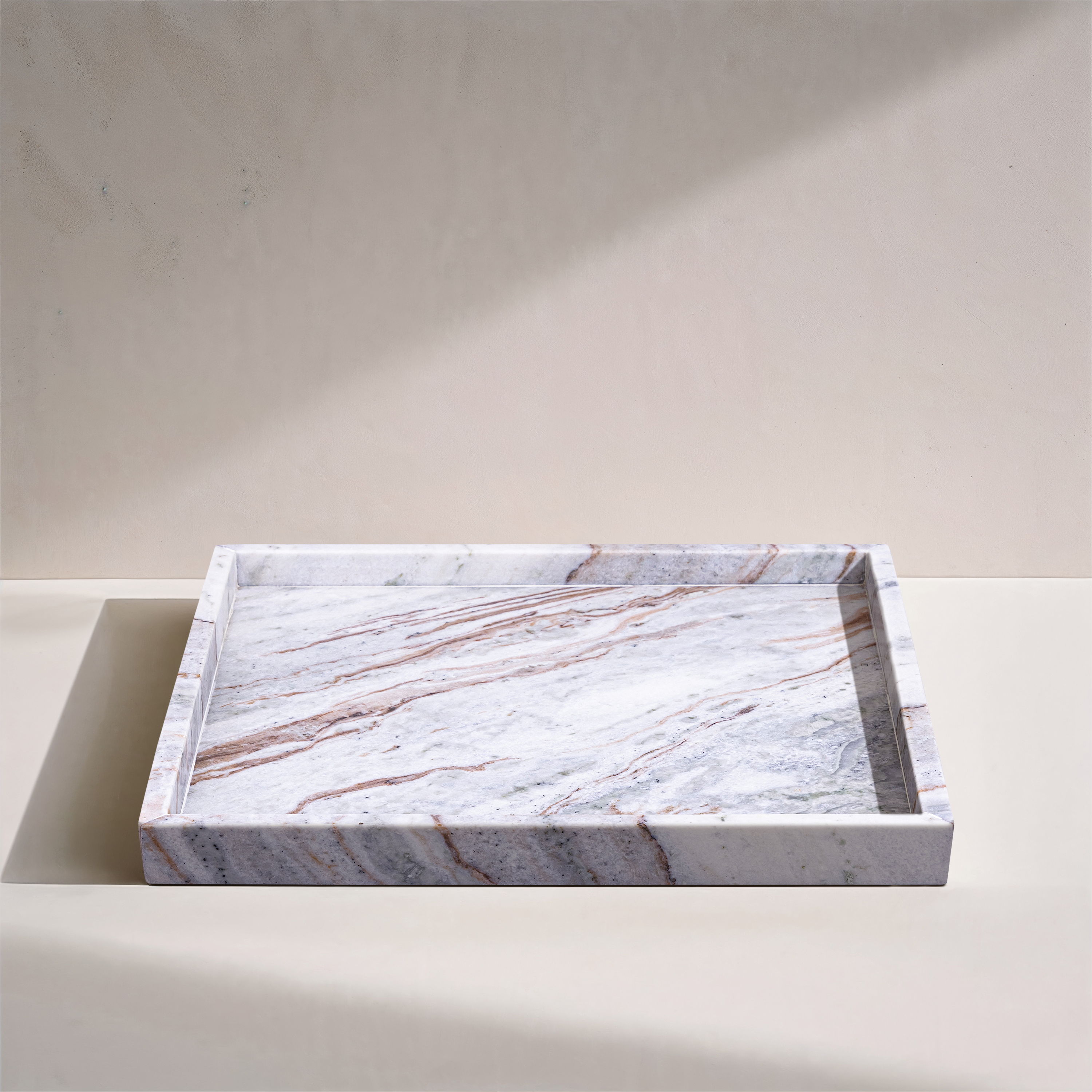 Barletta - Marble Square Tray - Brown