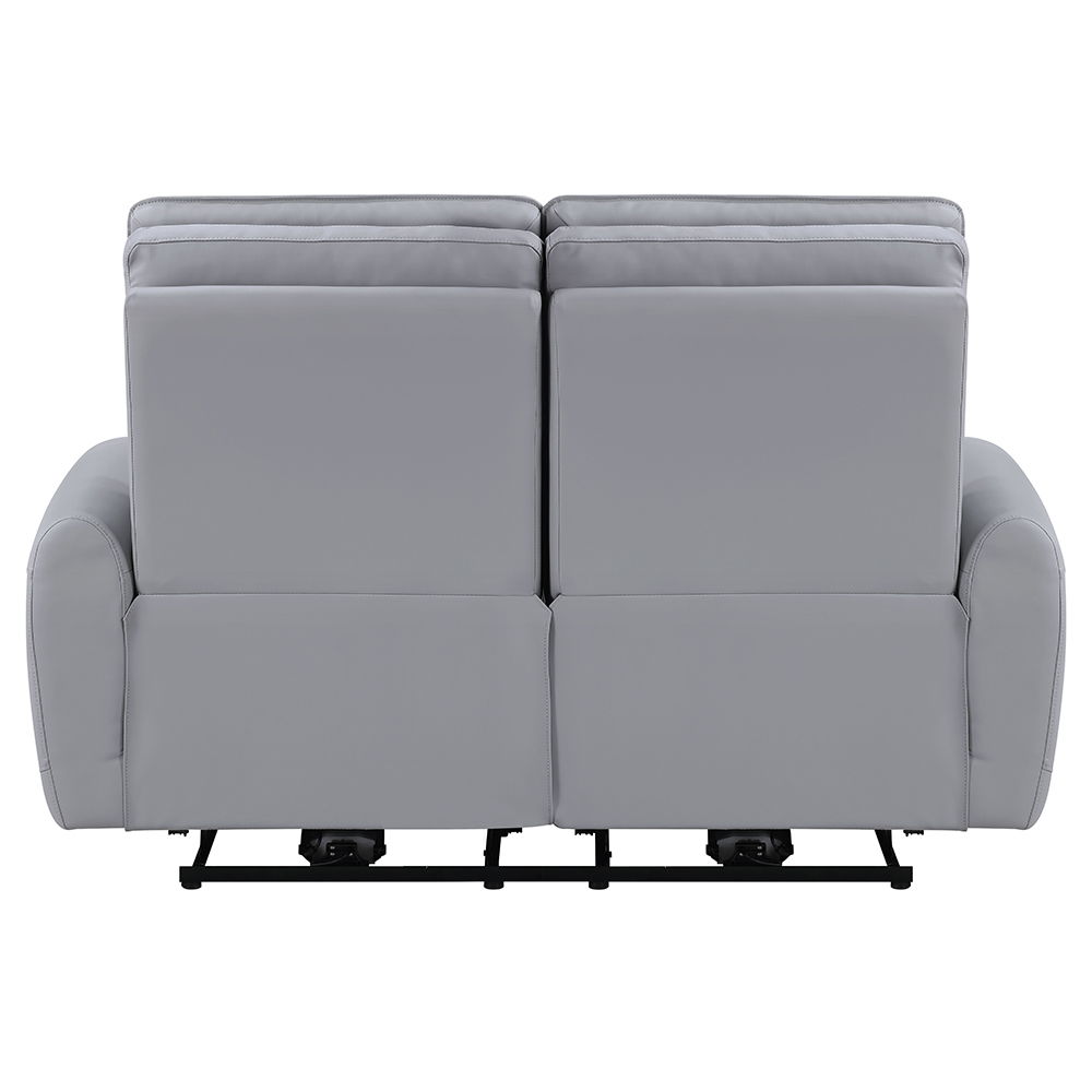 Jeromie - Power Motion Loveseat With USB Port - Gray Synthetic Leather, light gray, view 4