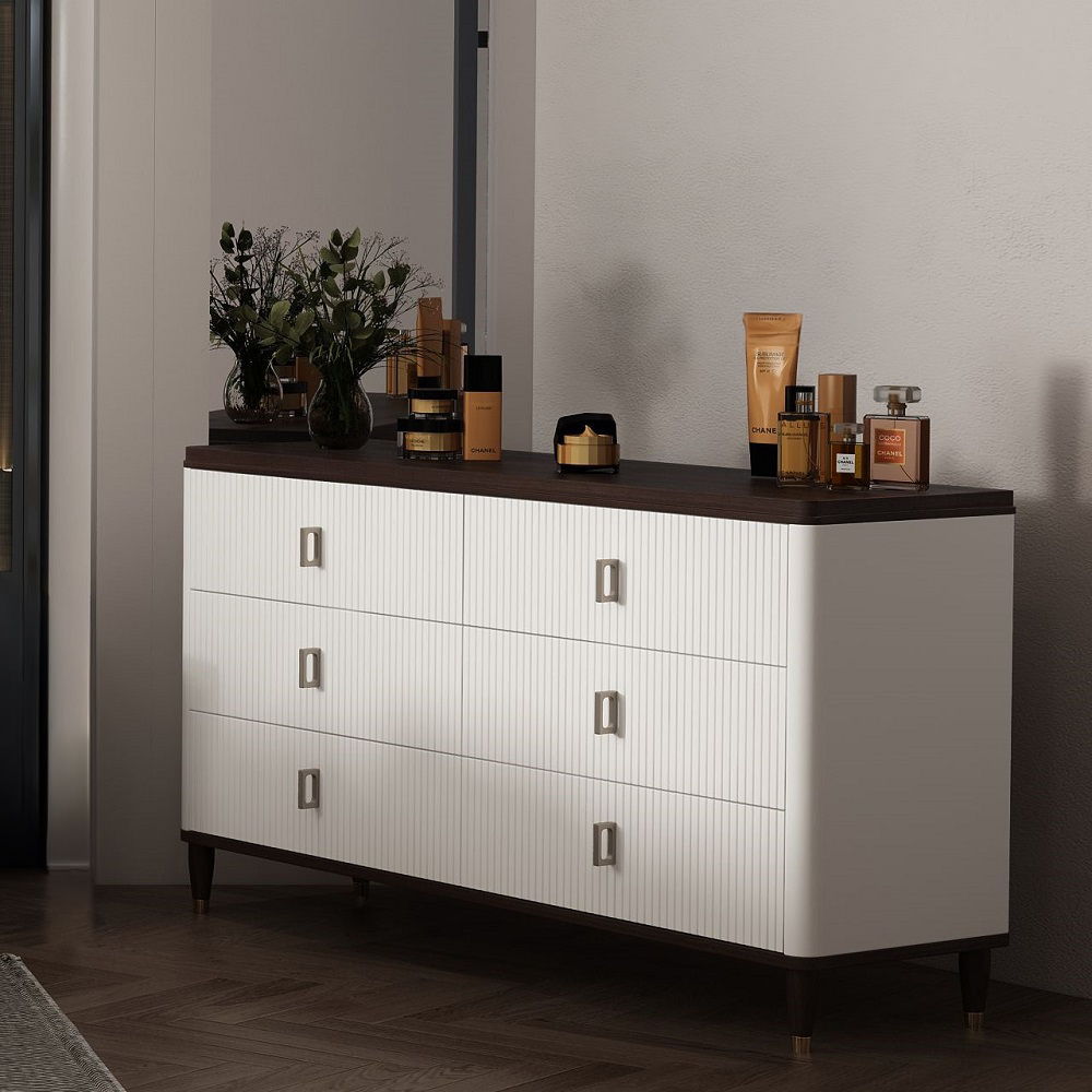 Carena - Dresser With Jewelry Tray - White & Brown, white, view 3