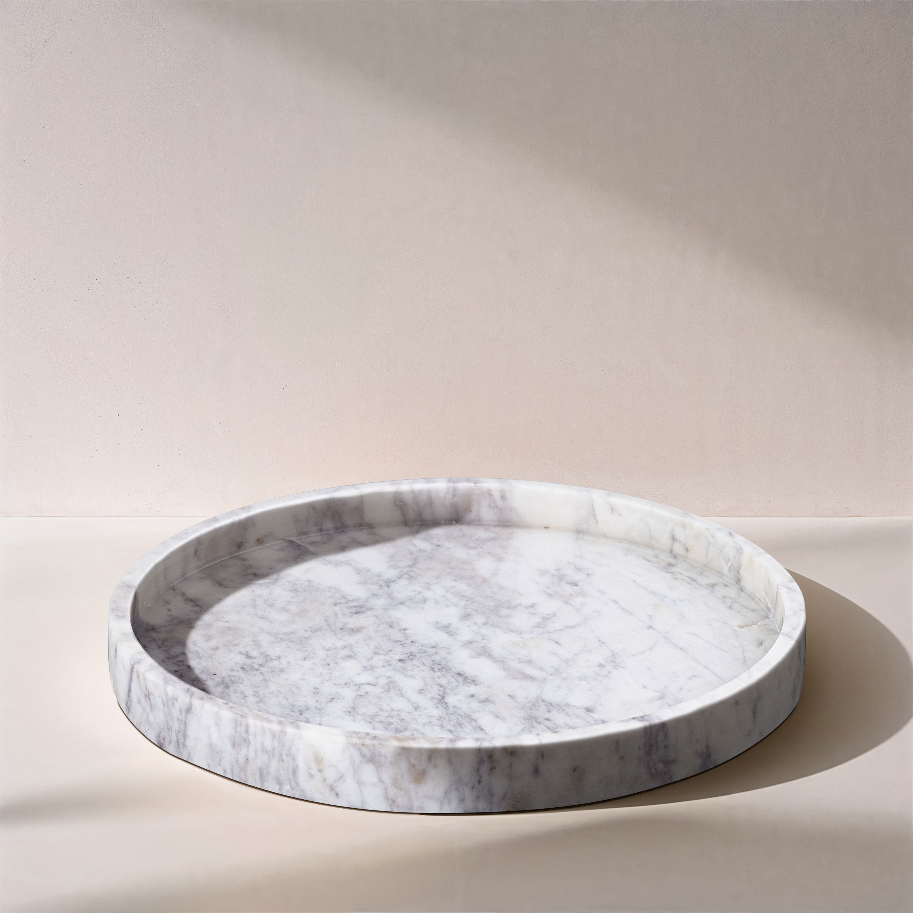 Barletta - Marble Round Tray - White