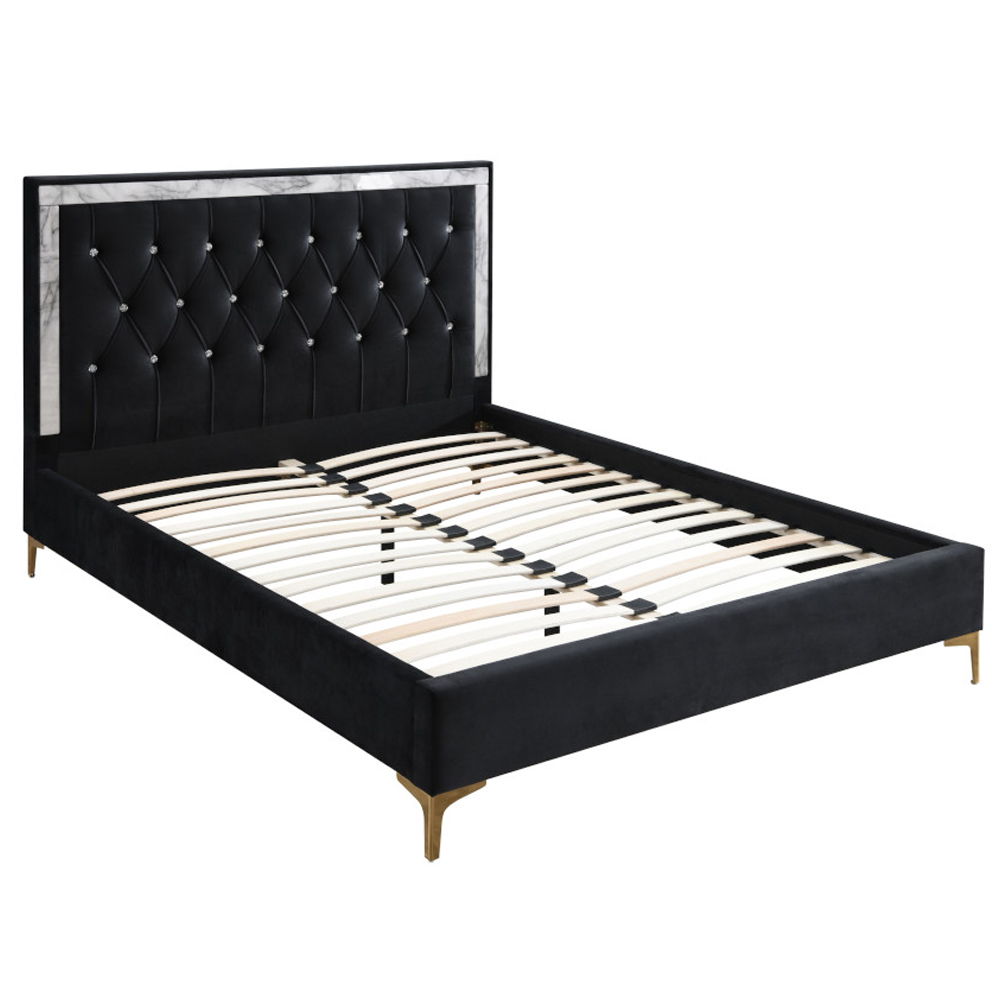 Rowan - Eastern King Bed - Black Fabric, black, view 2