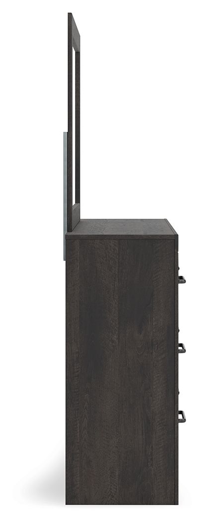Ashley Furniture Hollivern - Dresser And Mirror - Dark Gray - Image 8