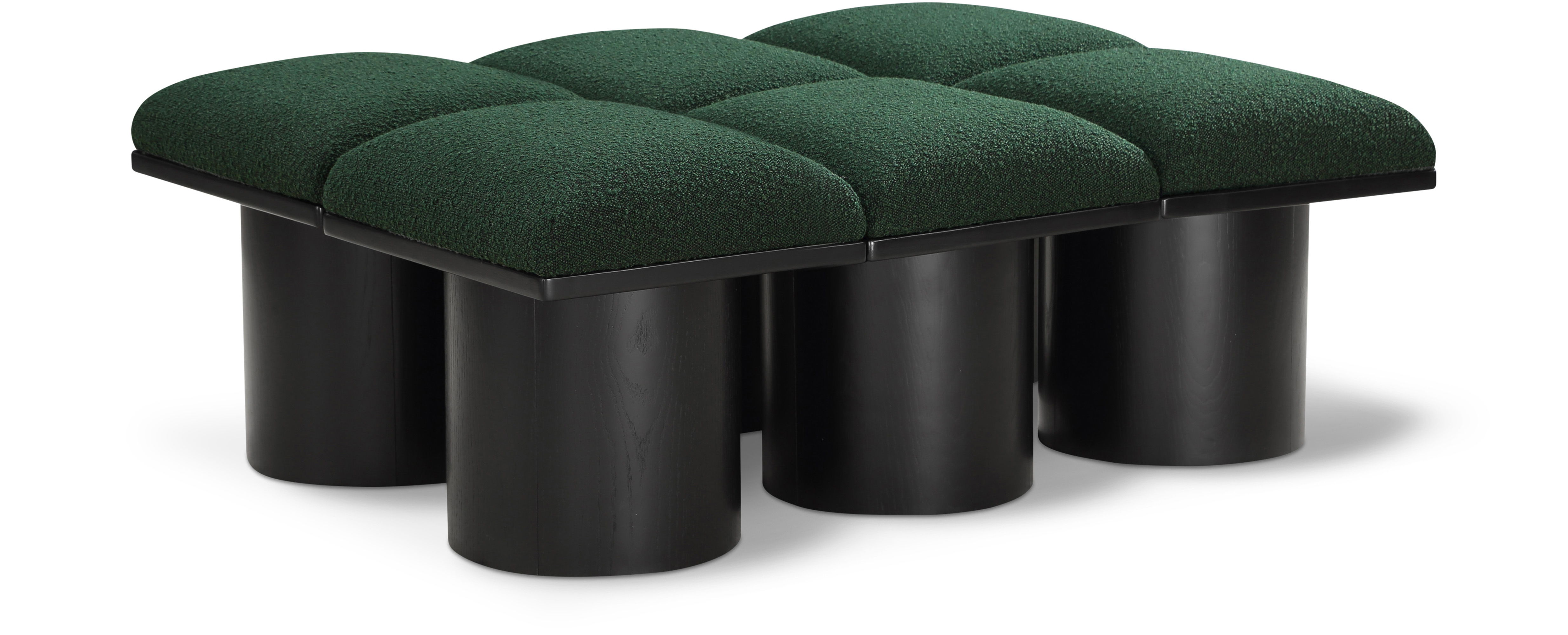 Pavilion - 46.5" 6 Piece Modular Bench With Black Base - Green