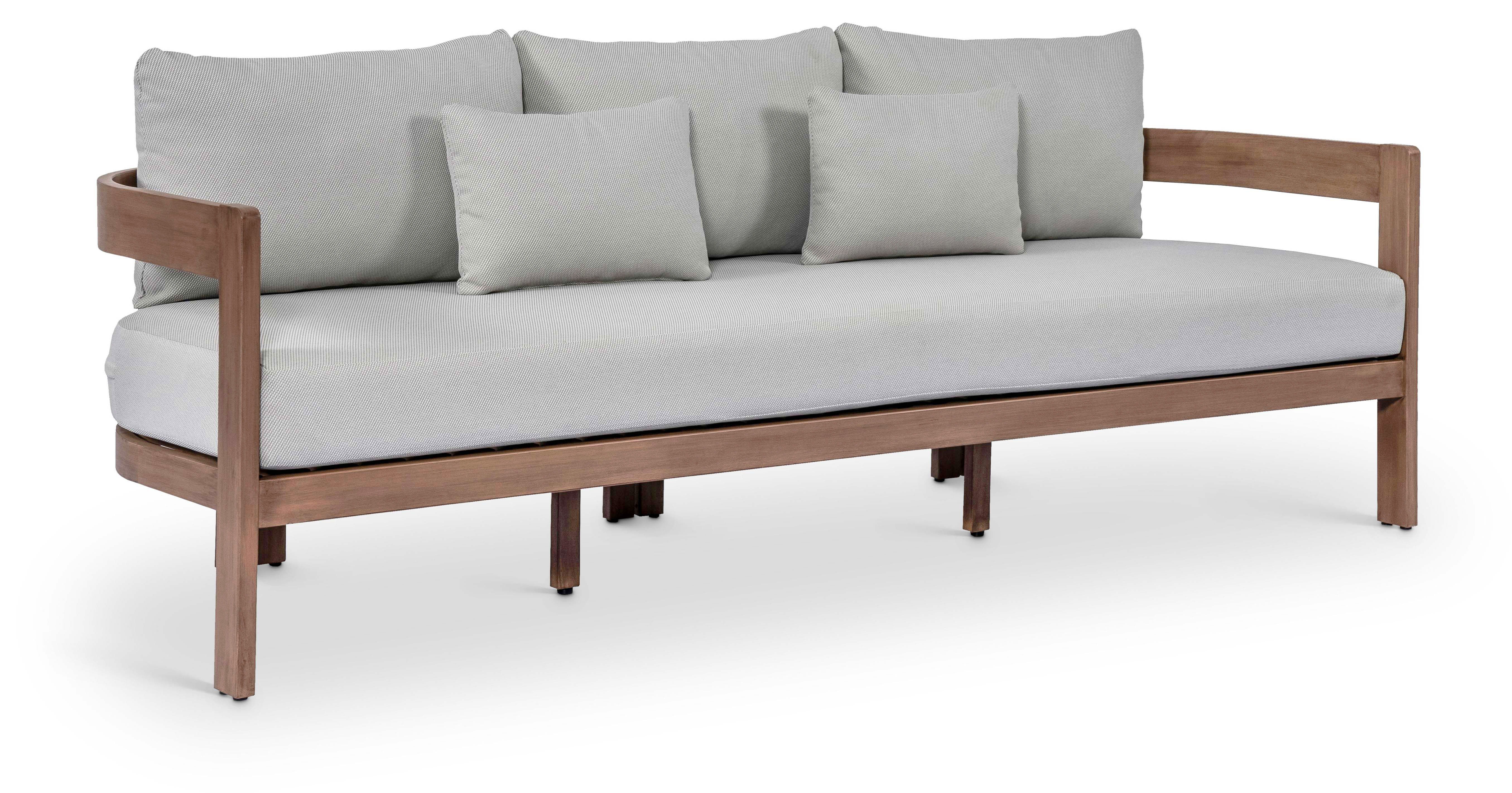 Newport - Water Resistant Fabric 86.75" Upholstered Outdoor Patio Sofa - Gray