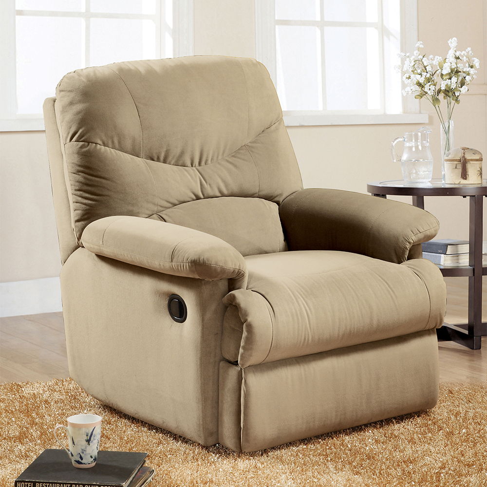 Arcadia - Motion Recliner - Beige Microfiber, beige