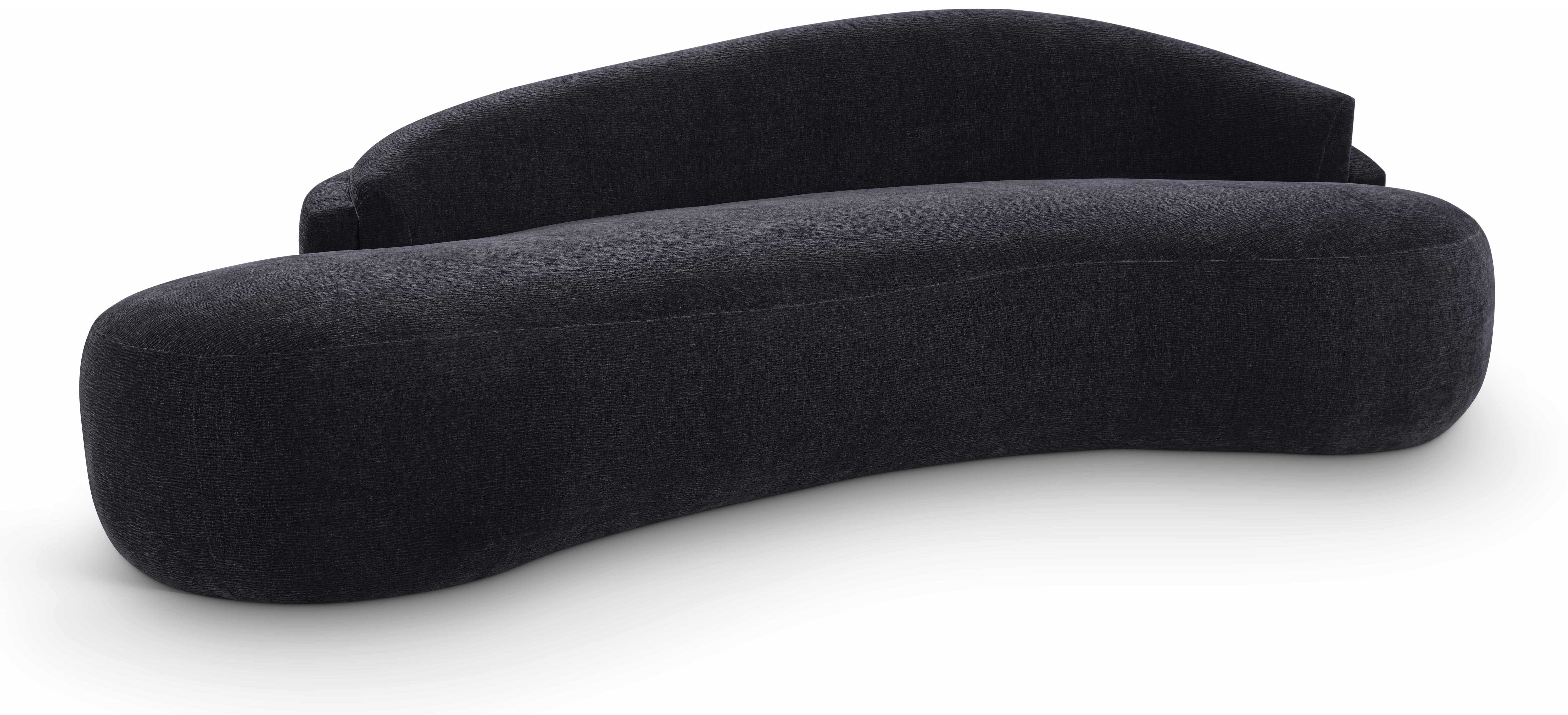 Caspian - Chenille Fabric 101" Upholstered Sofa - Black
