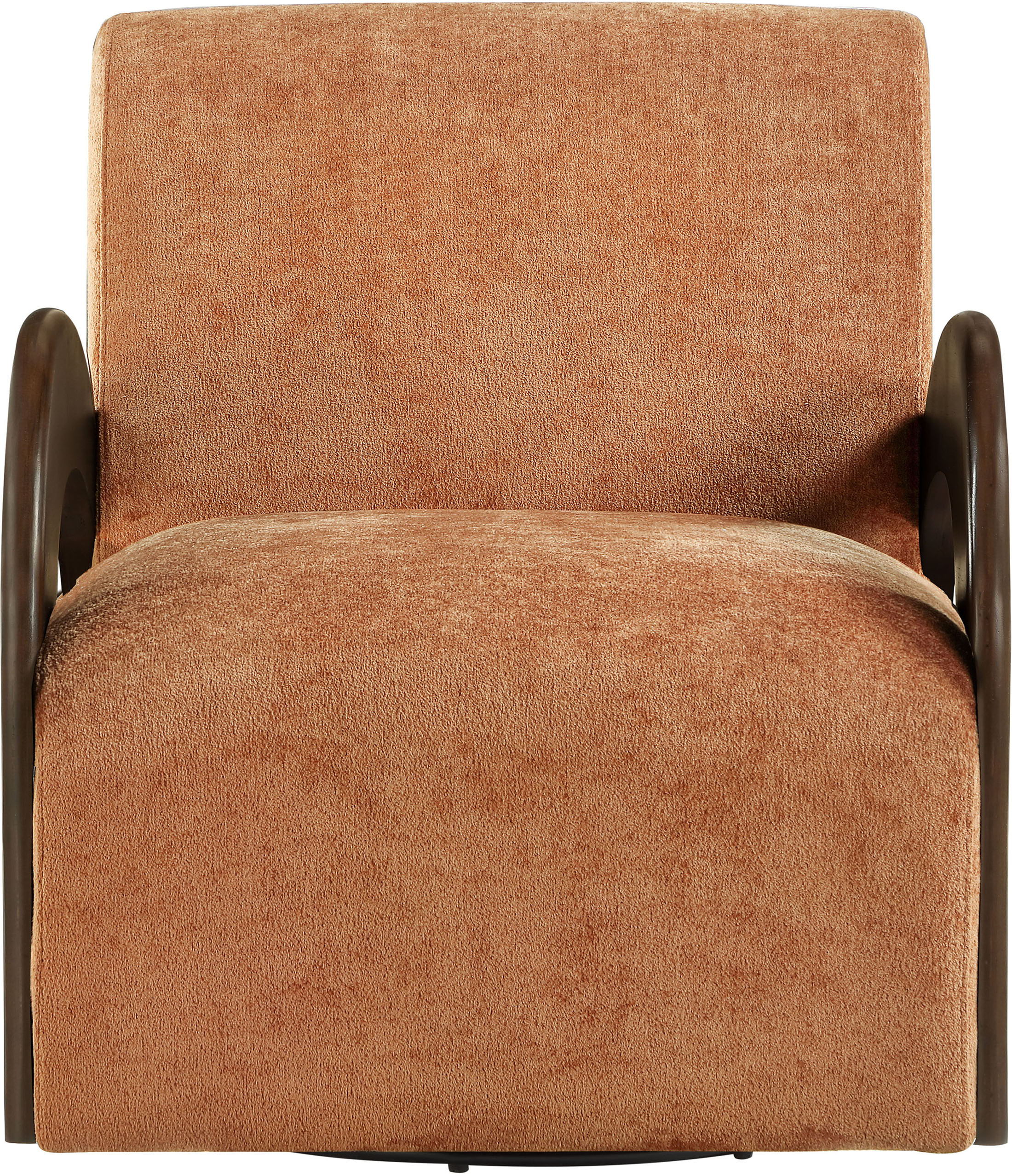 Neria - Chenille Fabric Upholstered Swivel Accent Chair - Cognac