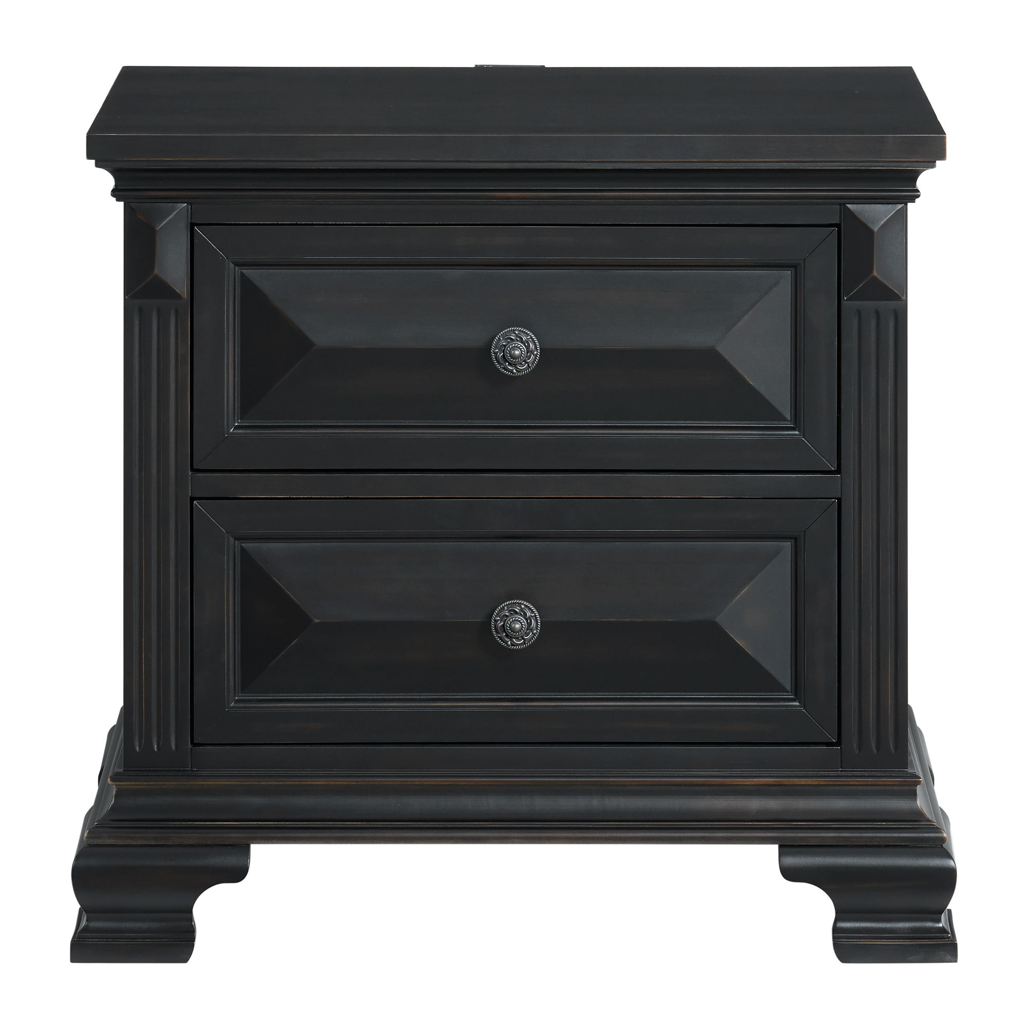 Bridgestone - 2-Drawer Nightstand With USB - Black