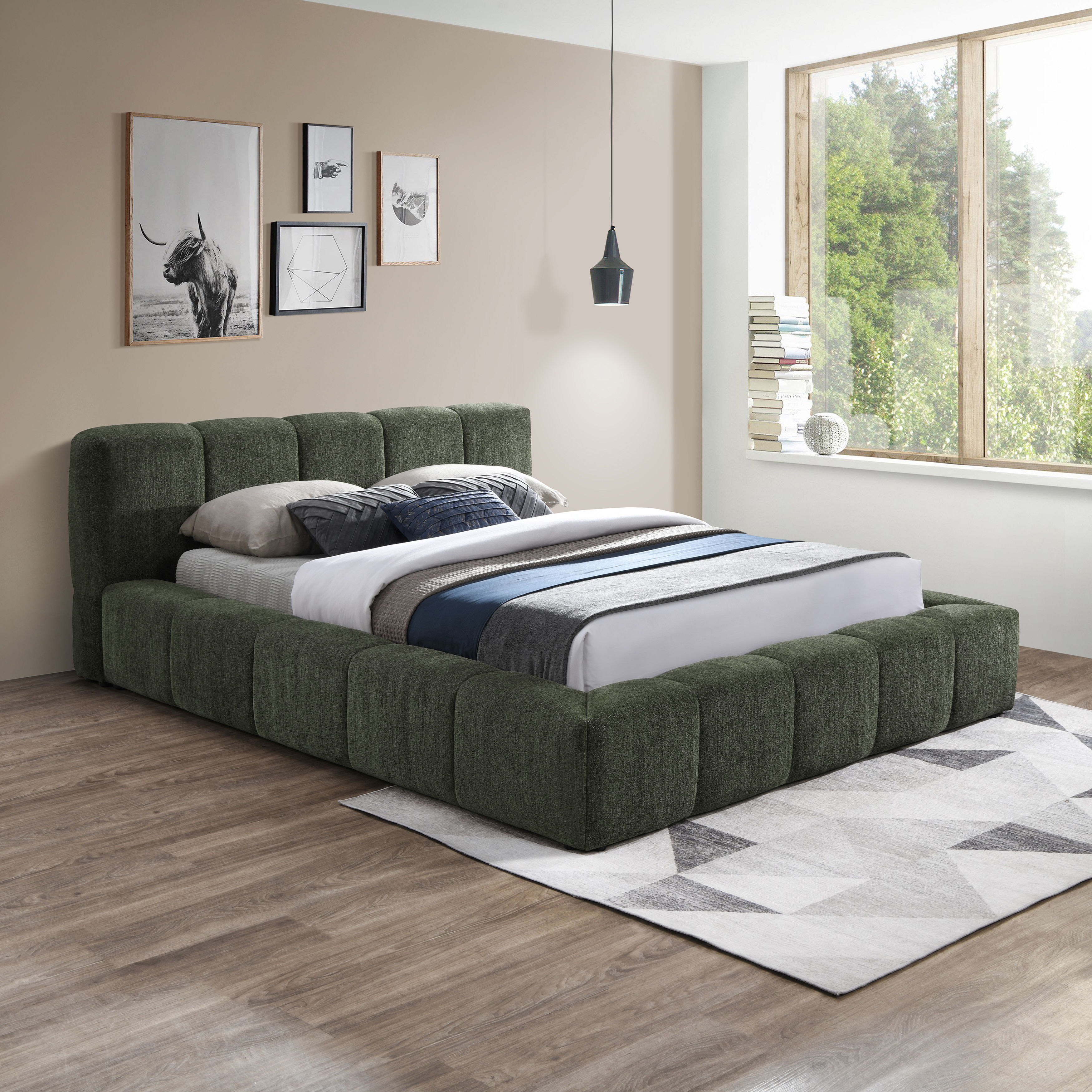 Carlin - Queen Bed - Olive
