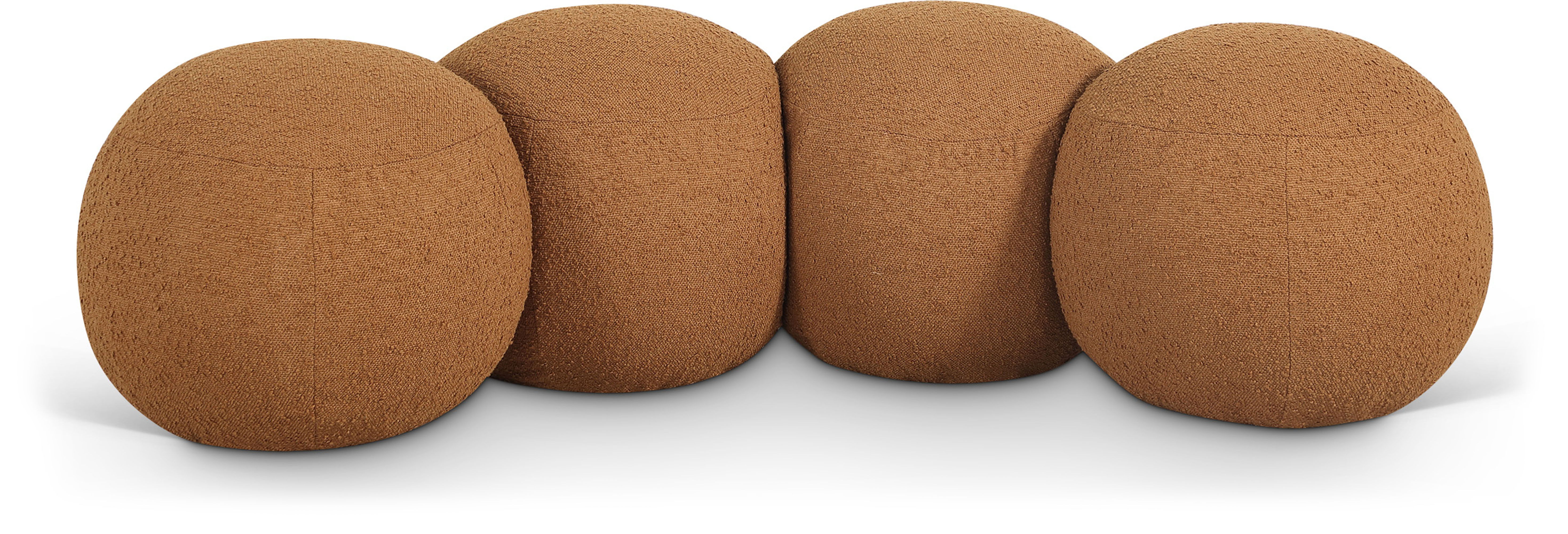 Apollo - 65" Boucle Fabric Bench - Saddle