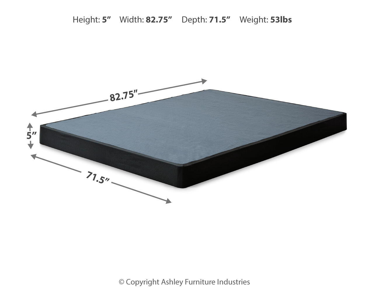 Ashley Furniture Low Profile - Cal King Foundation - Black - Image 5