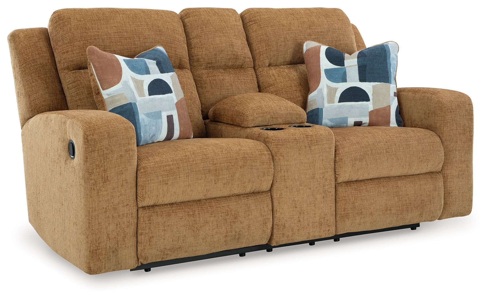 Ashley Furniture Kanlow - 2 Pc. - Reclining Sofa, Reclining Loveseat With Console - Honey - Image 6