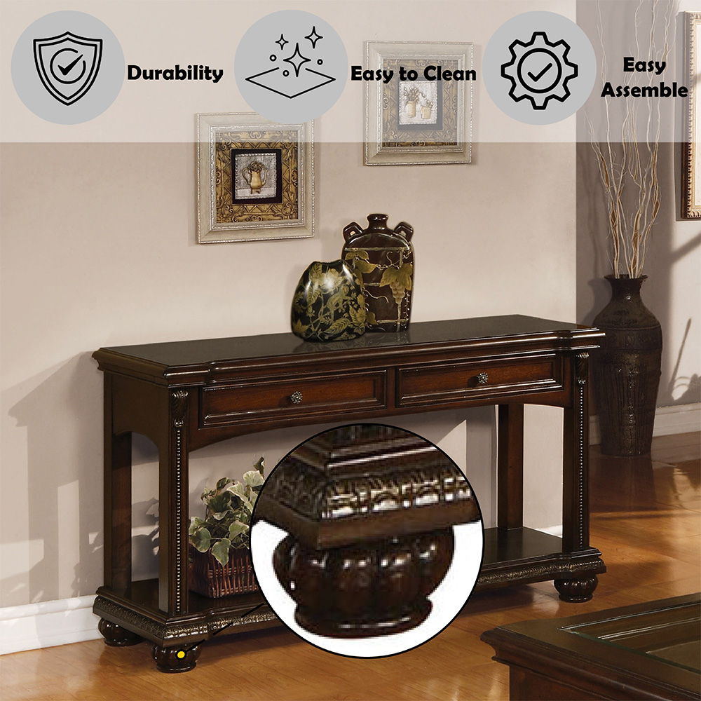 Anondale - Sofa Table - Cherry, dark brown, view 4
