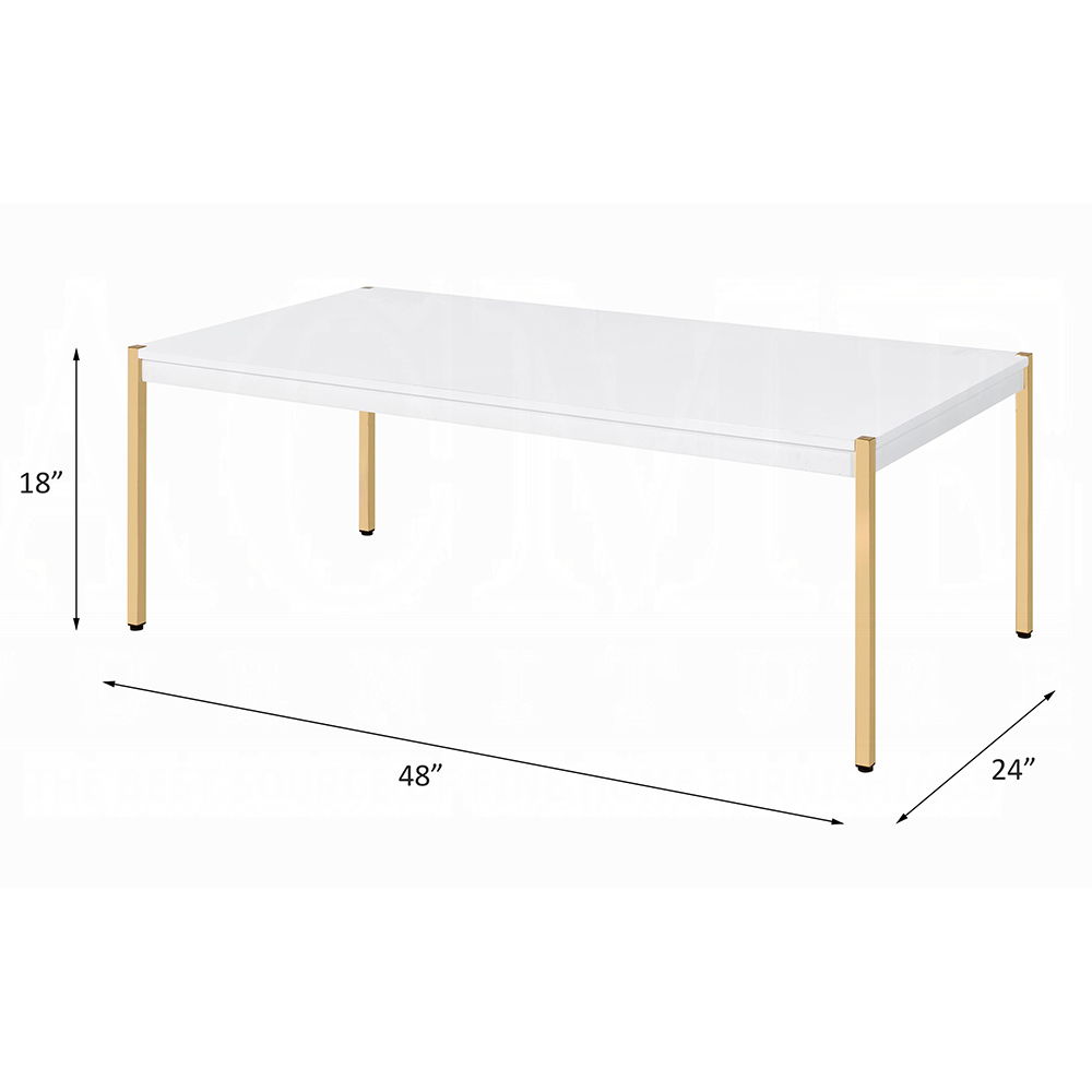 Otrac - Coffee Table - White & Gold, white, view 4