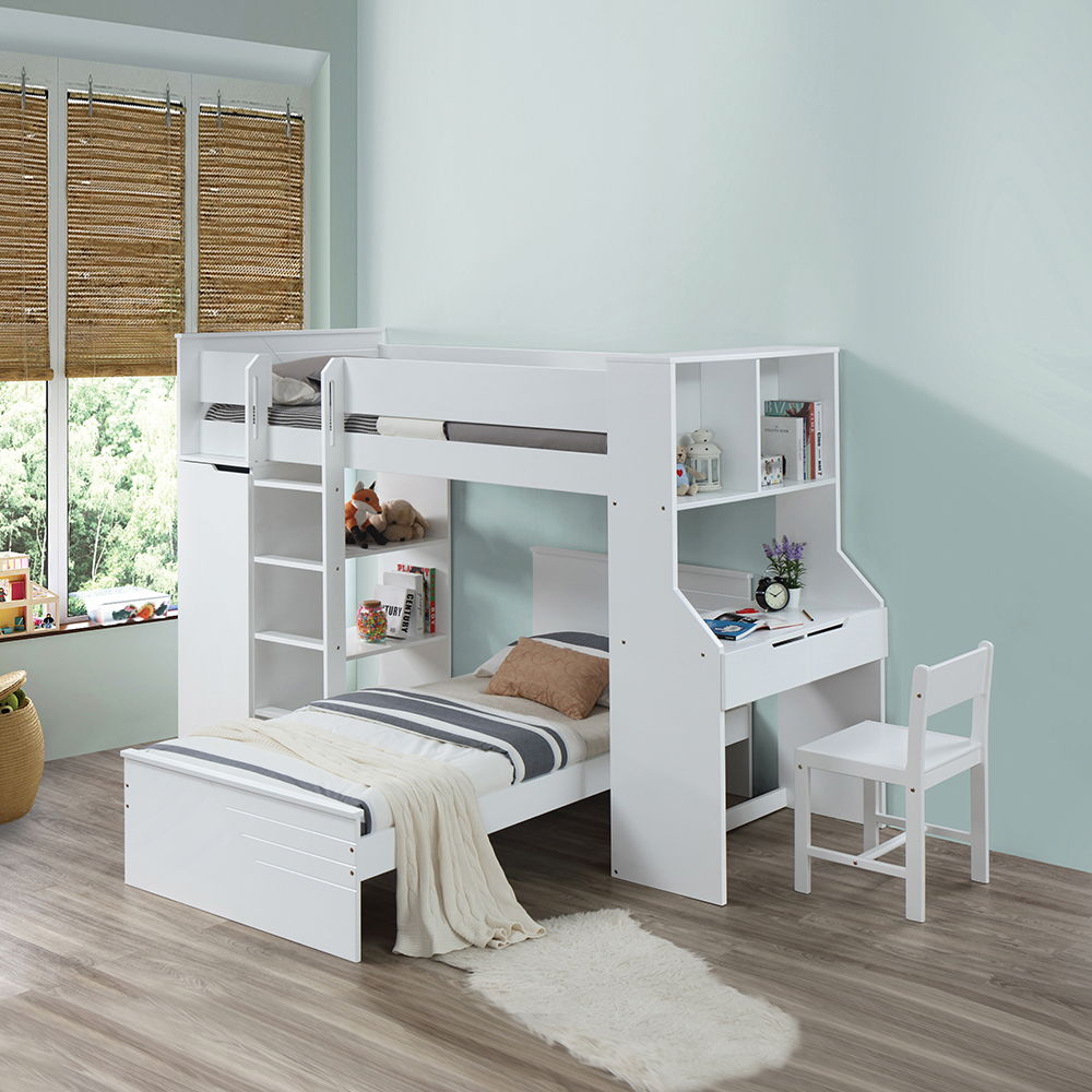 Ragna - Twin Bed - White, white, view 4