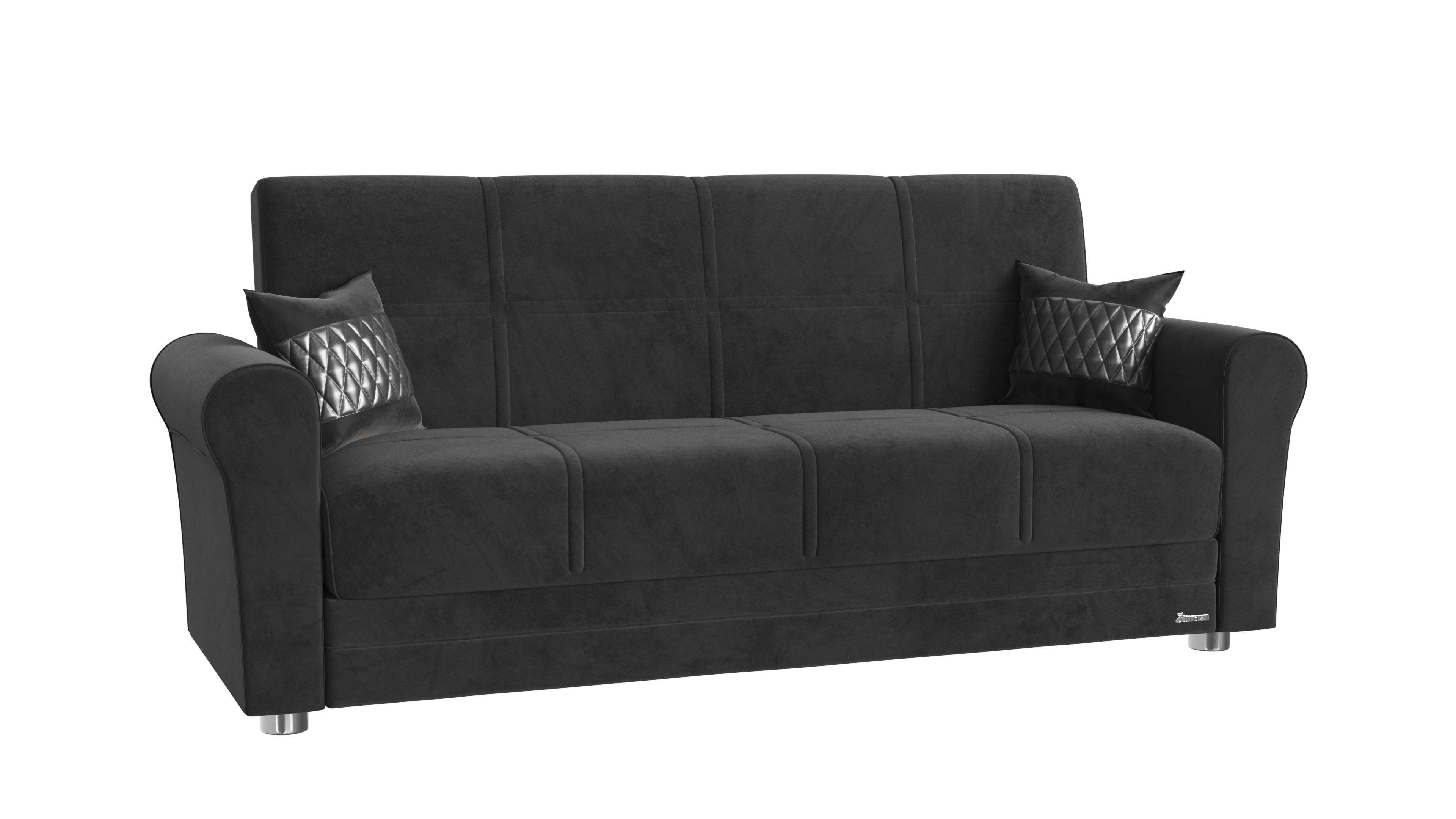 Ottomanson Sara Convertible Sofa Bed With Storage Black New Lots