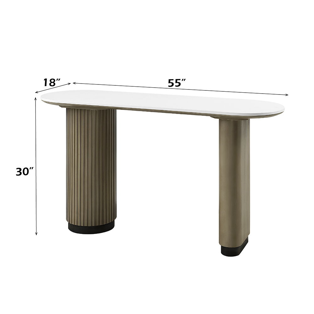 Clayten - Sofa Table - Engineered Top & Light Oak, gray, view 4