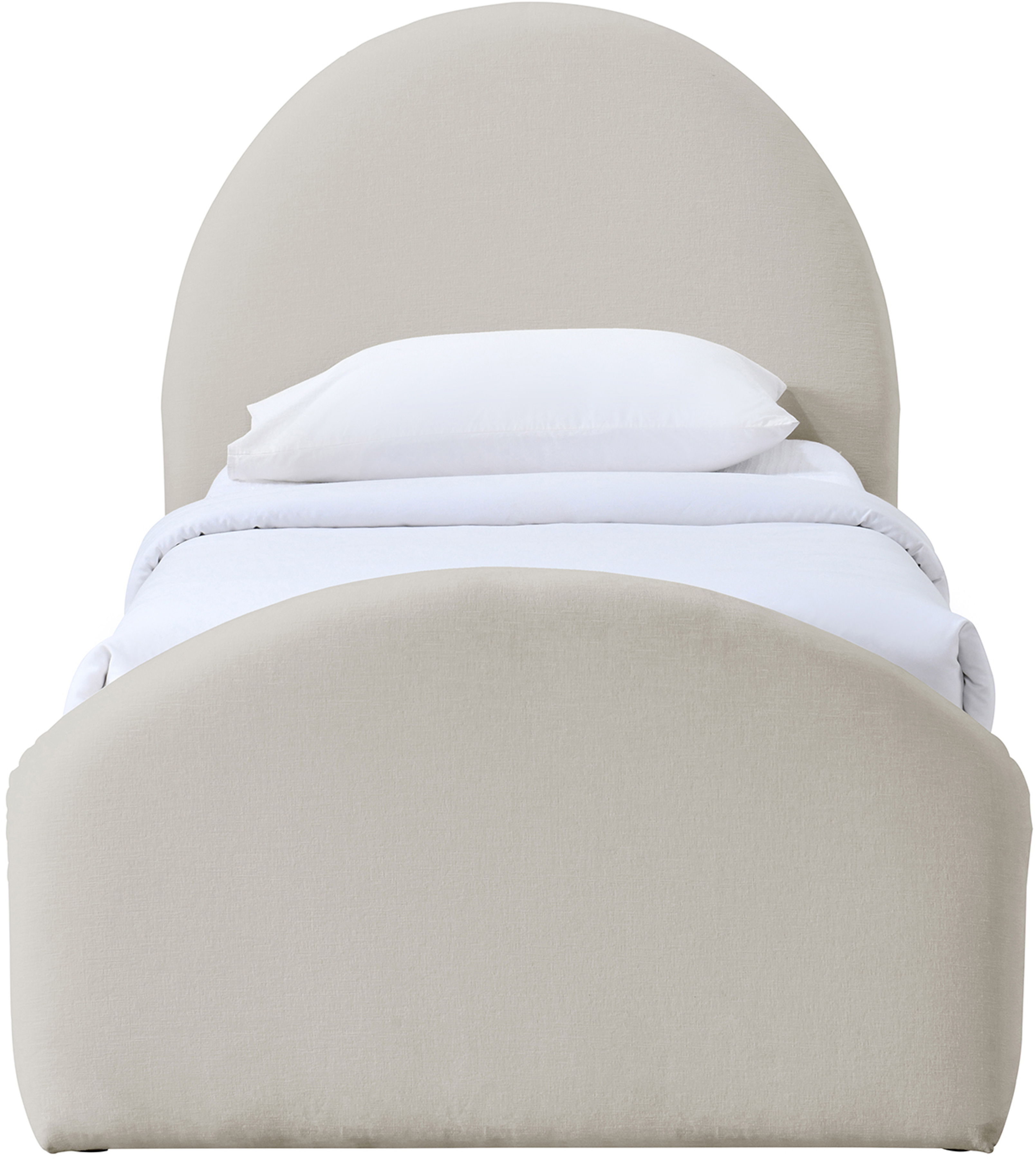 Andaz - Chenille Fabric Upholstered Twin Bed - Beige