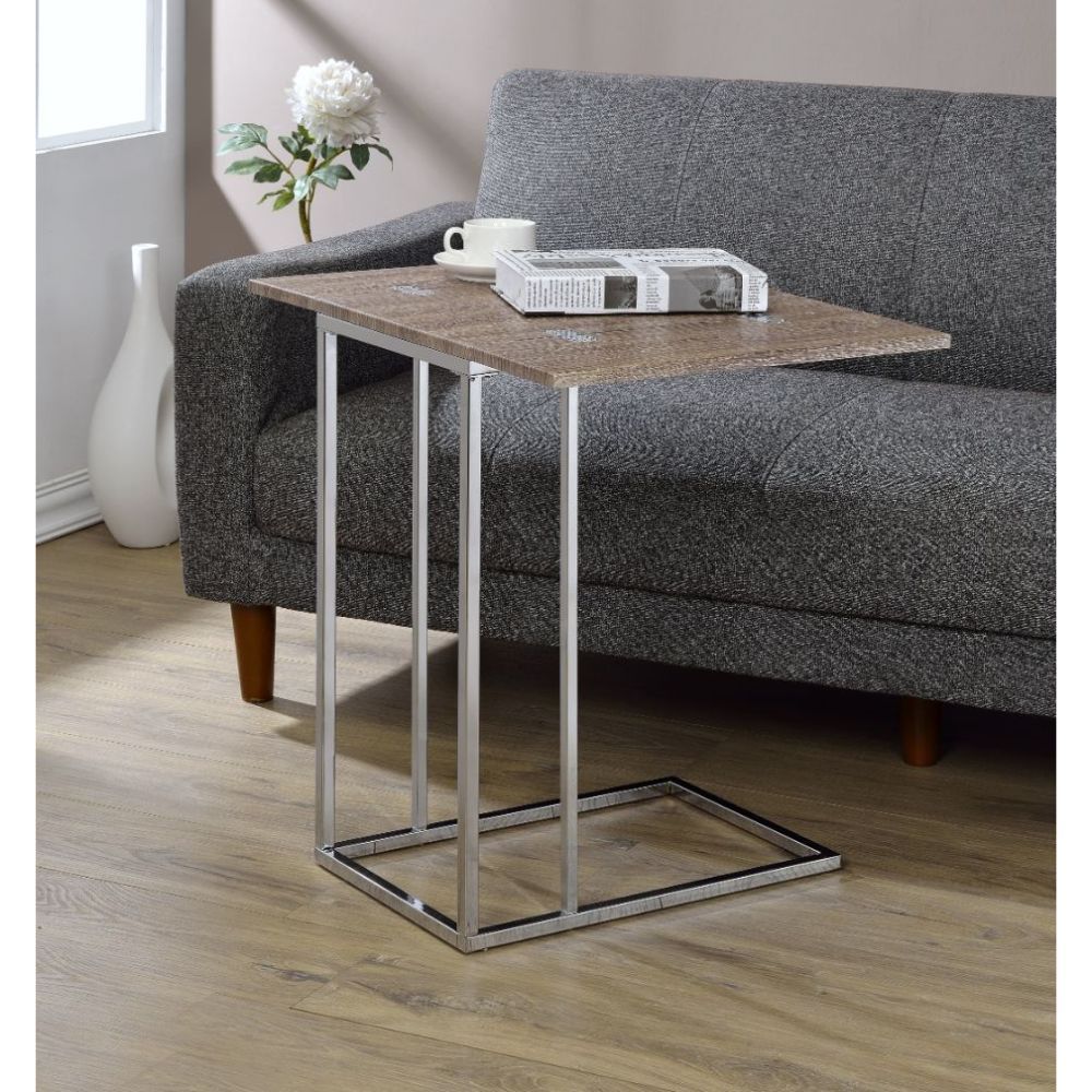 Danson - Accent Table - Weathered Oak & Chrome, silver, view 5