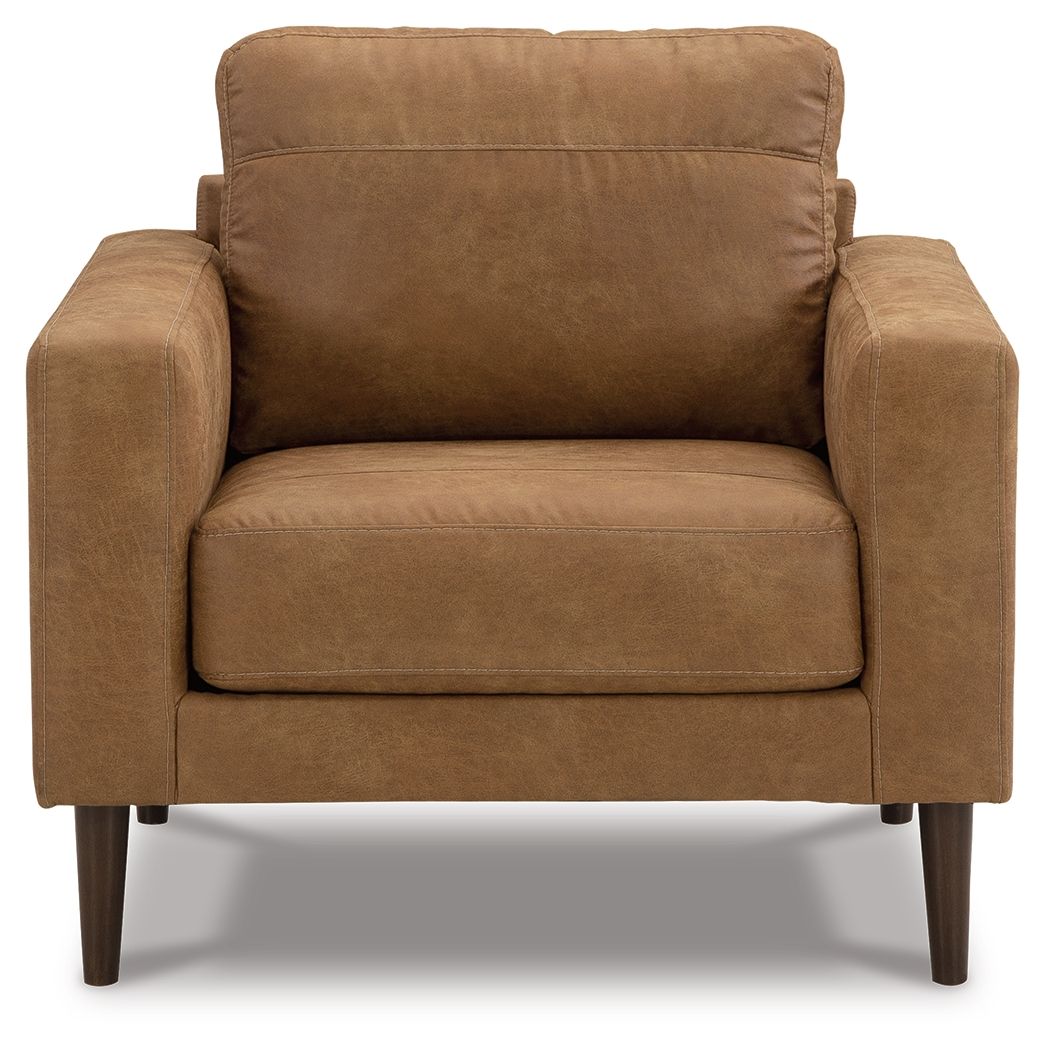 Ashley Furniture Telora - 2 Pc. - Chair, Ottoman - Caramel - Image 4