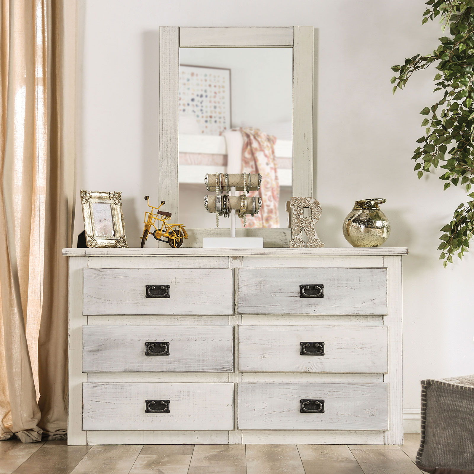 Rockwall Dresser WireBrushed White New Lots Furniture Online Store