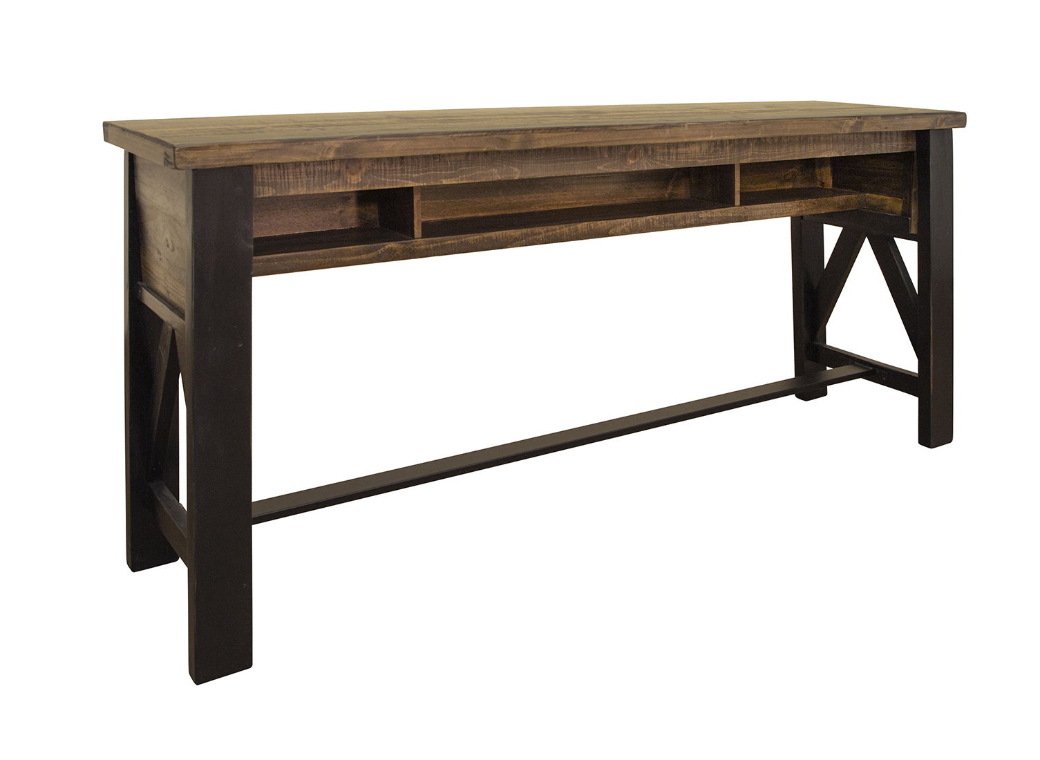 International Furniture Direct Loft Brown - Counter Height Sofa Table - Two Tone Gray / Brown