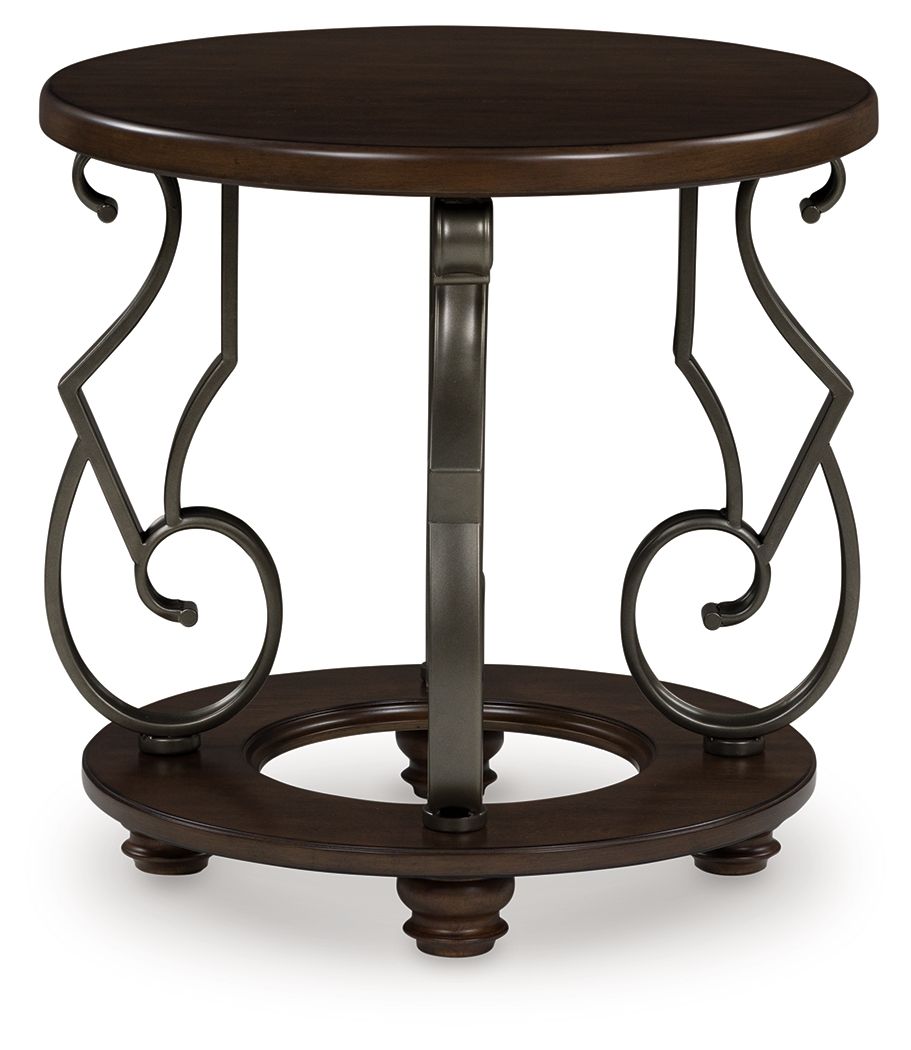 Ashley Furniture Frallyn - Round End Table - Dark Brown - Image 3