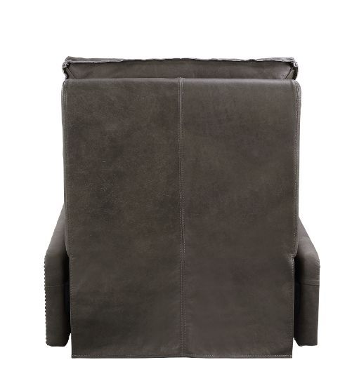 Metier - Power Motion Recliner - Gray Top Grain Leather & Aluminum, dark brown, view 5