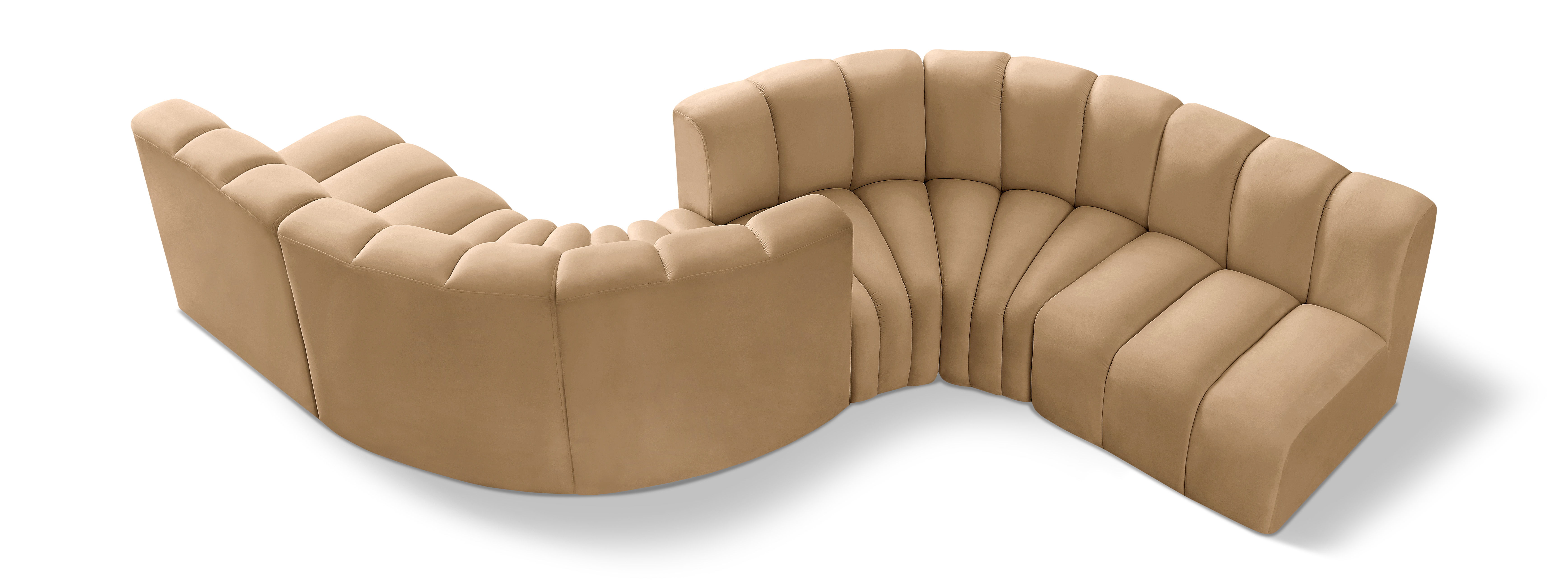 Arc - Velvet 6 Piece Modular Sofa - Camel
