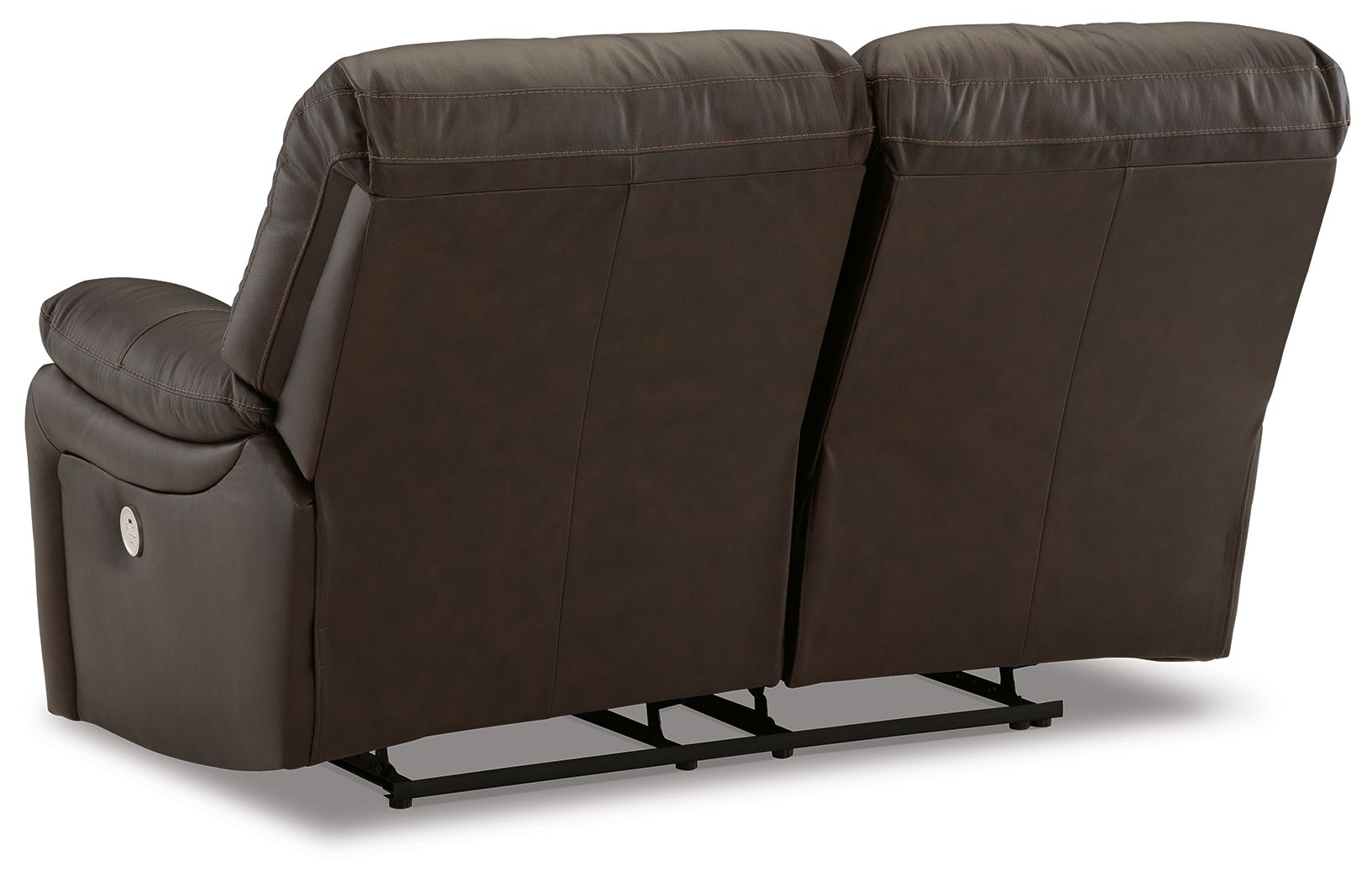 Ashley Furniture Leesworth - Reclining Power Loveseat - Dark Brown - Image 6
