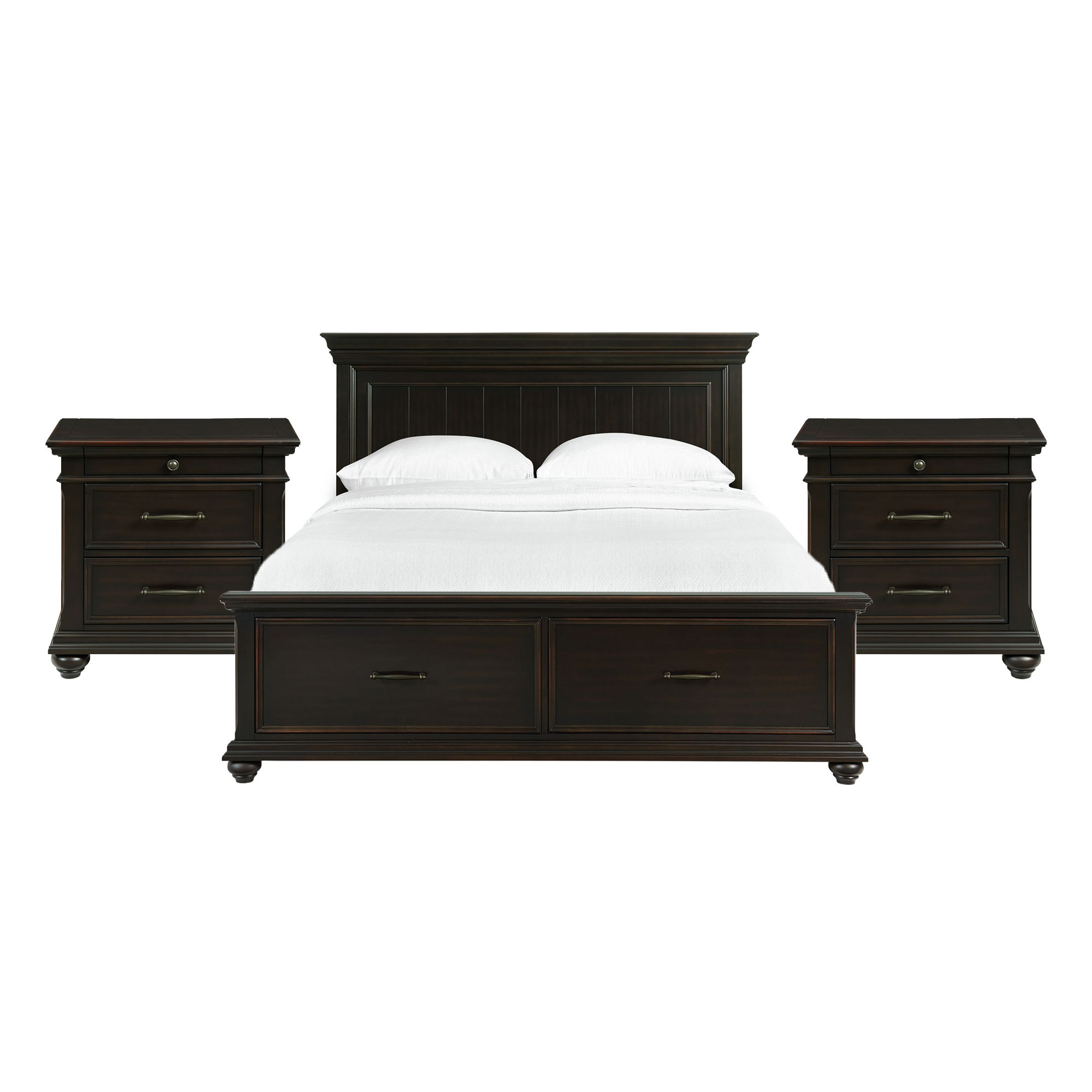 King · 3 Pc · Bedroom Set With 2 Nightstands