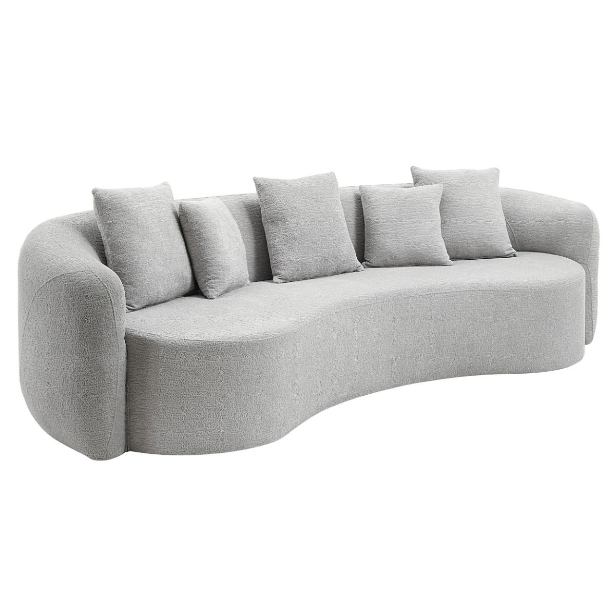 Barasa - Oversize Sofa With 5 Pillows - Gray, gray, view 2