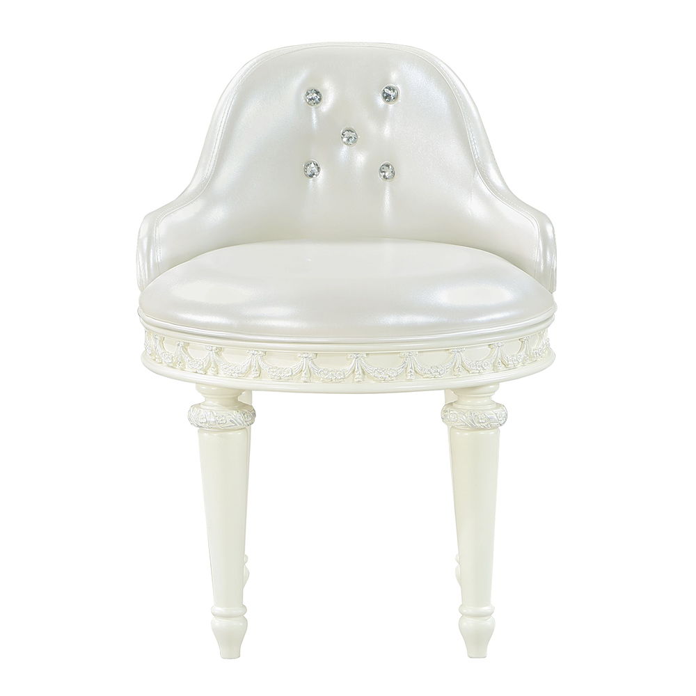 Dorothy - Vanity Chair With Swivel - Ivory, white, view 6