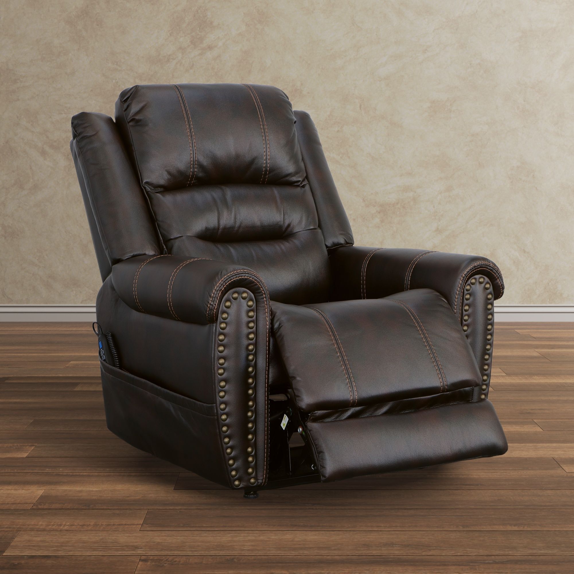Oscar - Power Lift Recliner With Right-Hand Control & Power Headrest - Molasses, dark brown, view 8