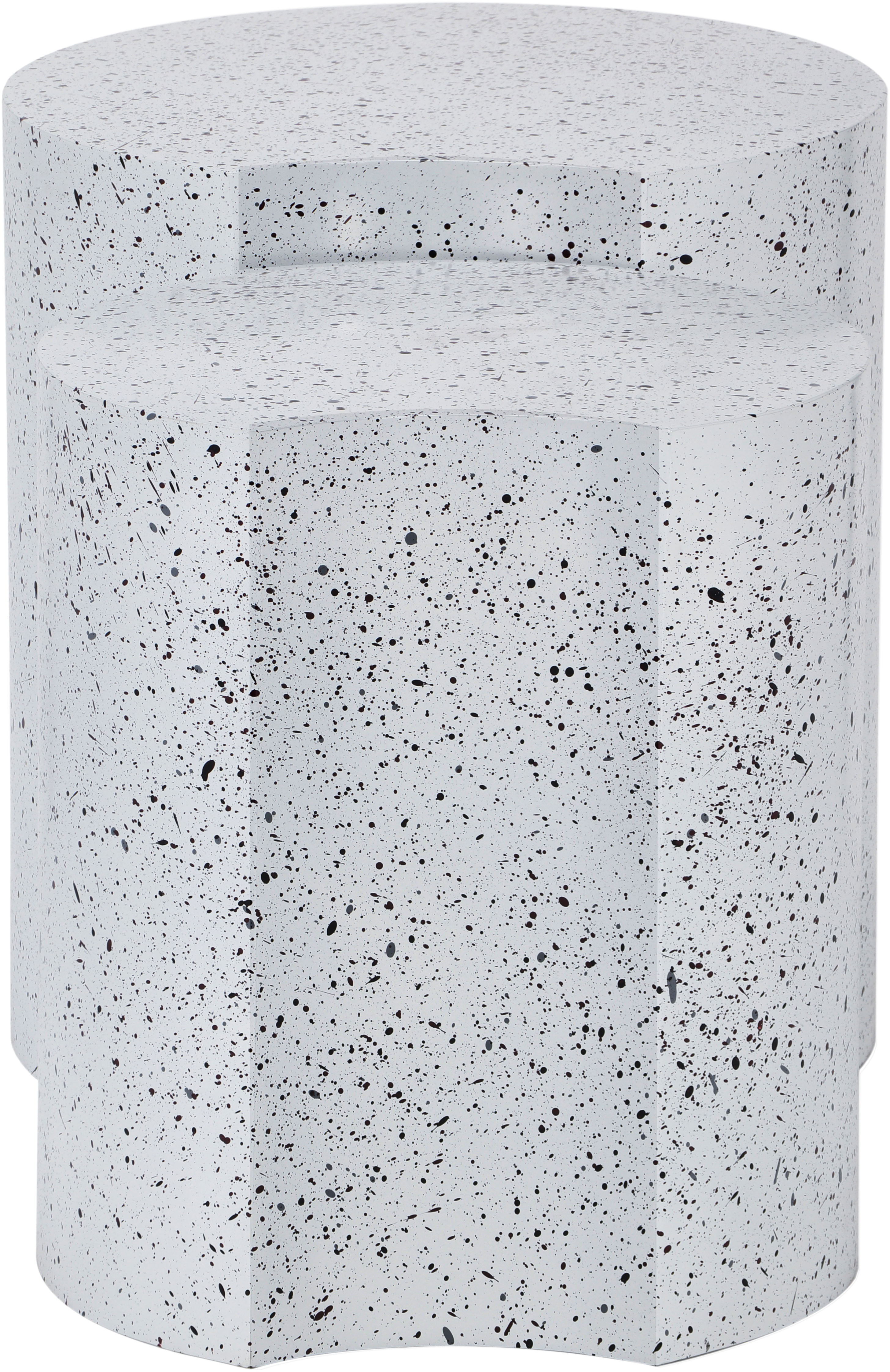 Dimple - 2 Piece Modular End Table - White Terazzo Finish
