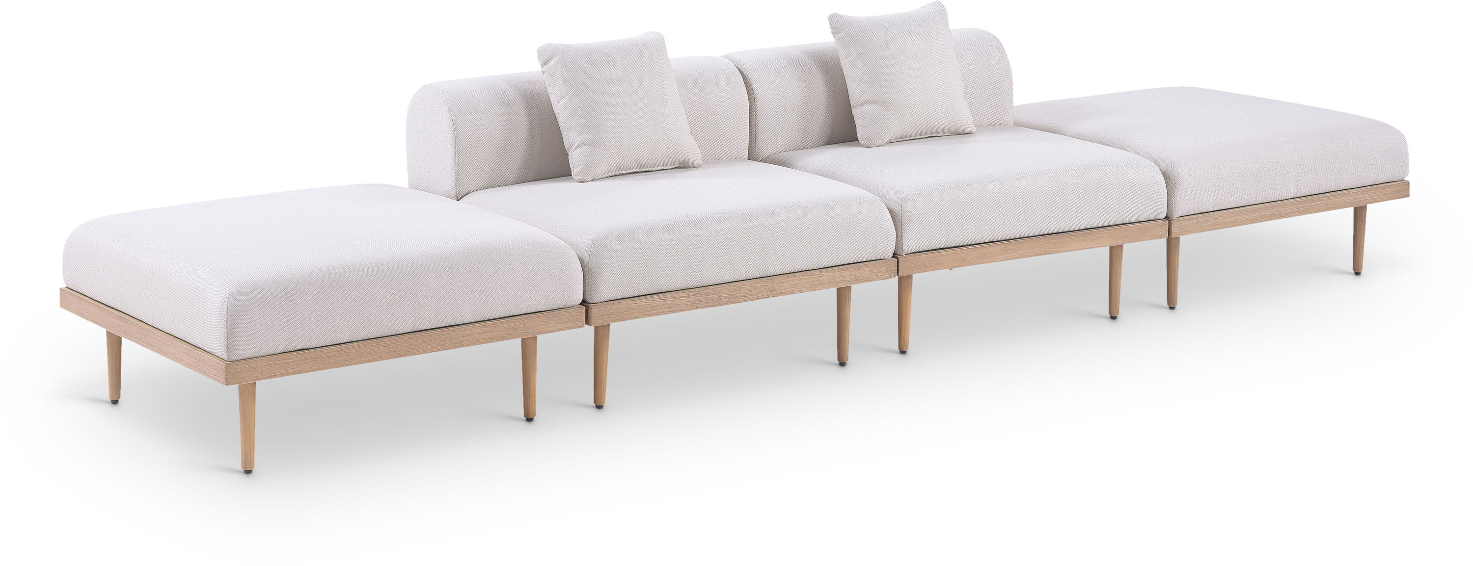 4 Pc · Resilient Water Resistant Fabric 142" Outdoor Patio Modular Sofa