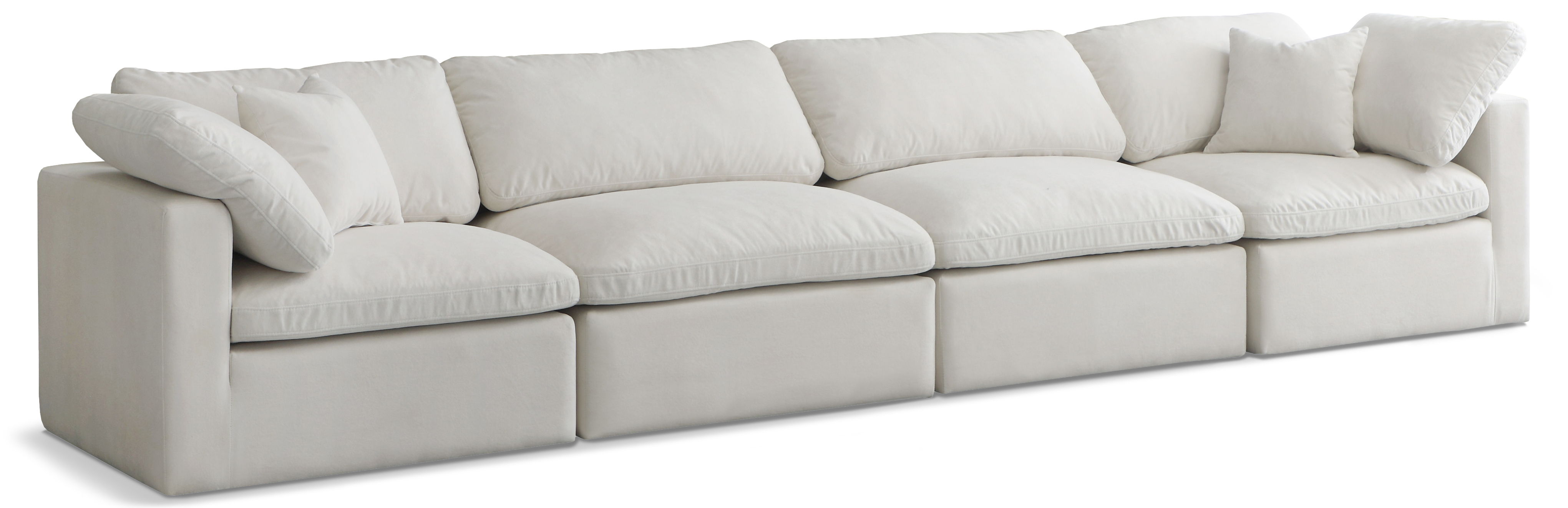 Plush - 4 Seat Modular Sofa - Cream